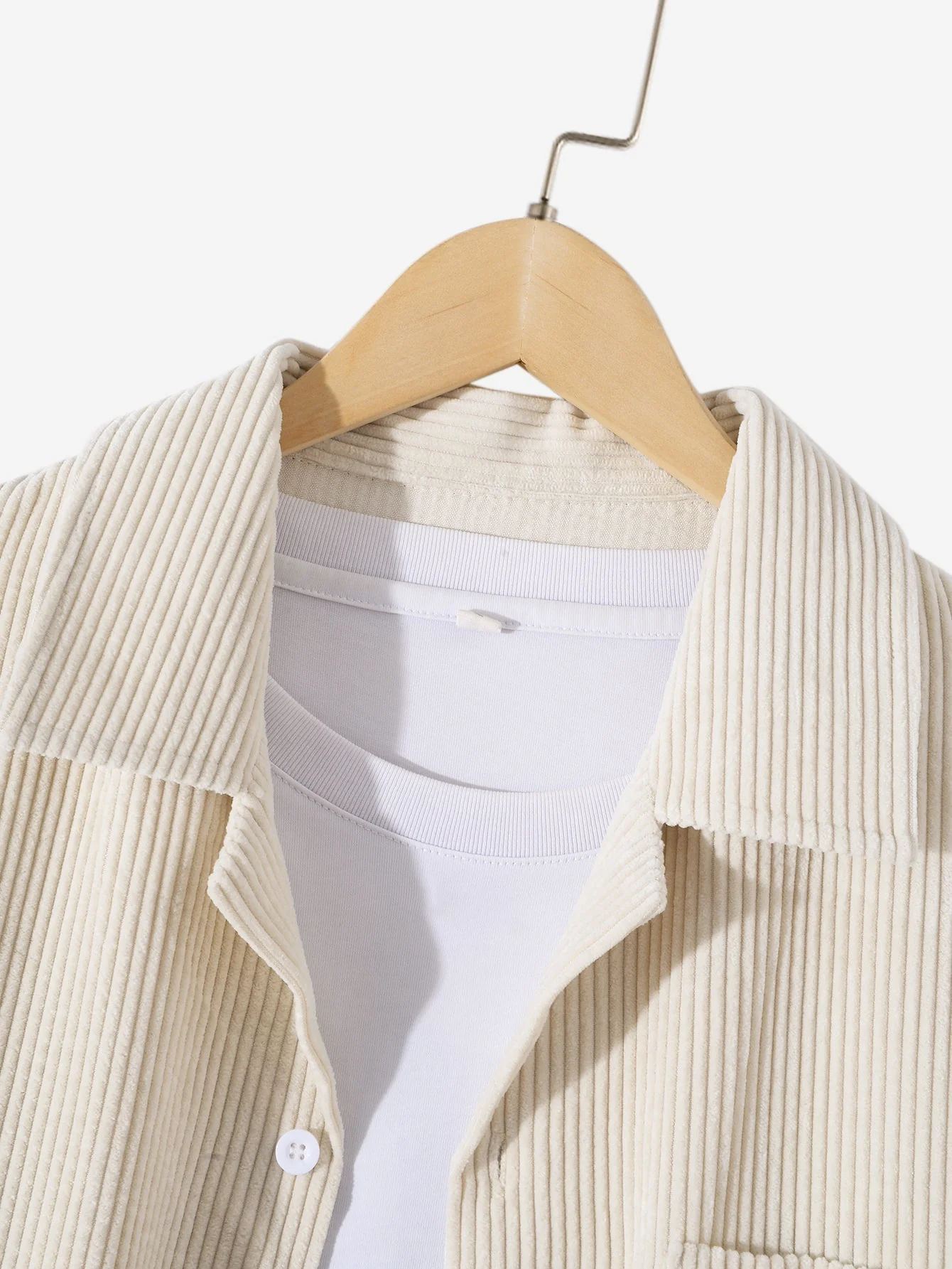 Amethist® | Long Sleeved Corduroy Revere Collar Shirt - Image 5