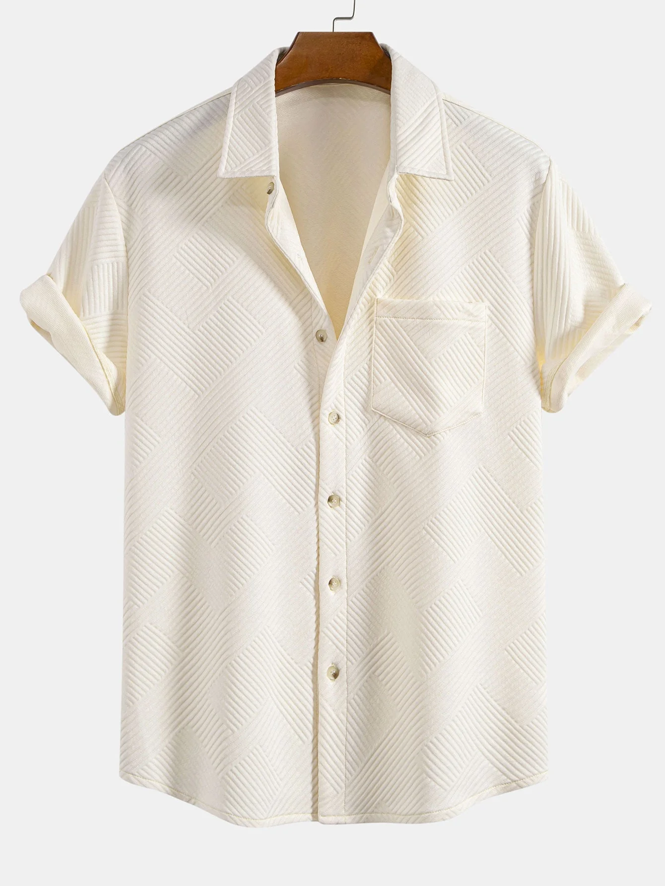 Amias® | Stripe Jacquard Button Up Shirt - Image 5