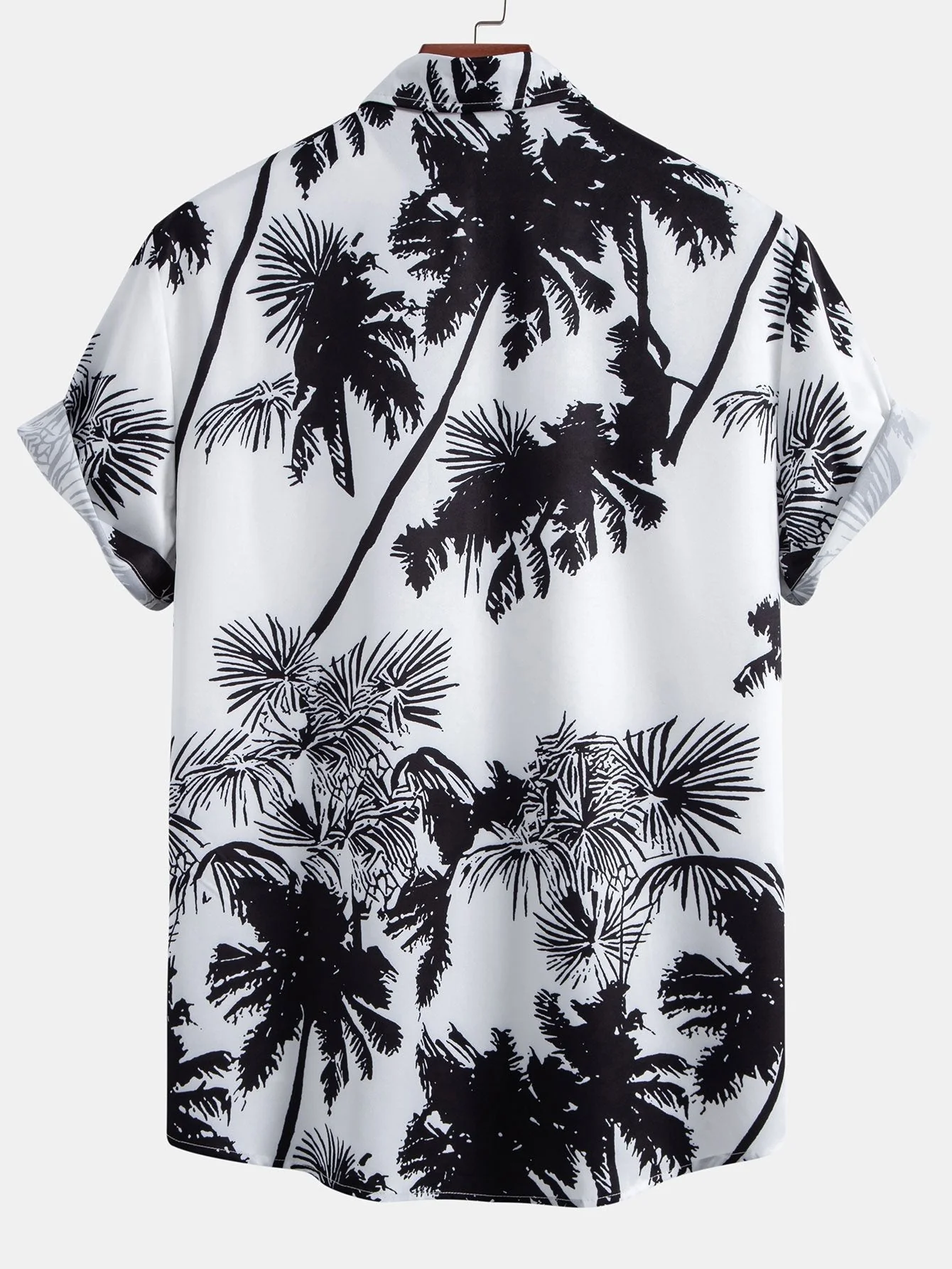 Amiel® | Palm Trees Print Button Up Shirt - Image 2