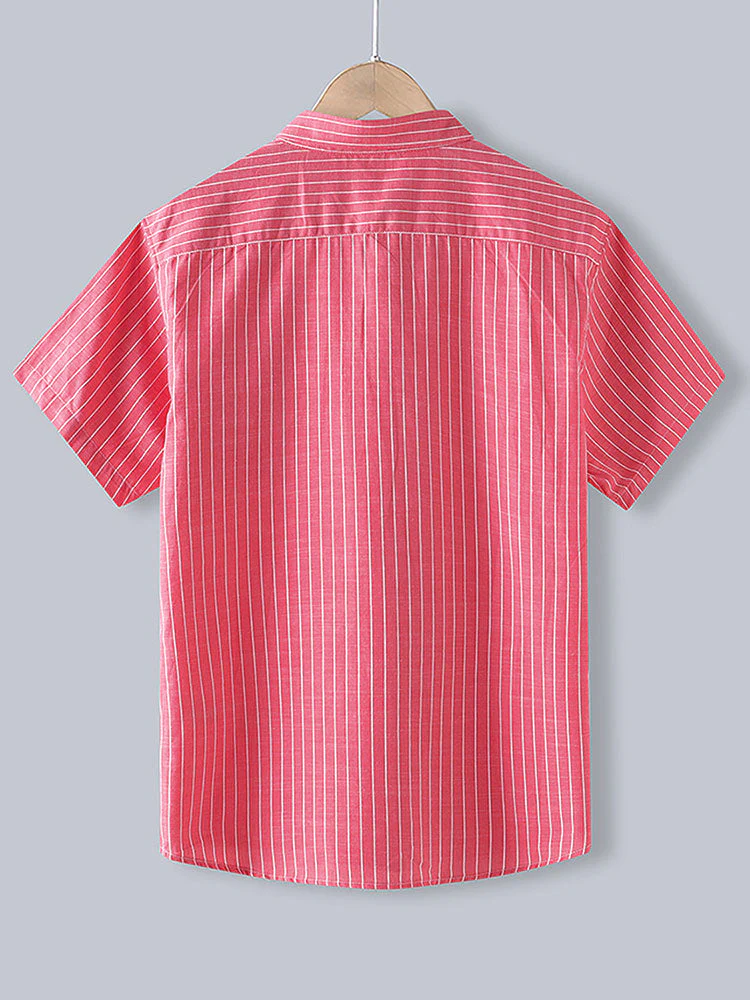 Amin® | Men Cotton Striped Button Up Shirt - Image 10