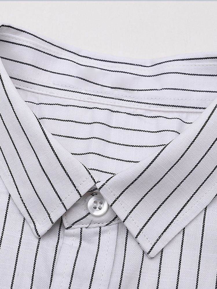 Amin® | Men Cotton Striped Button Up Shirt - Image 11