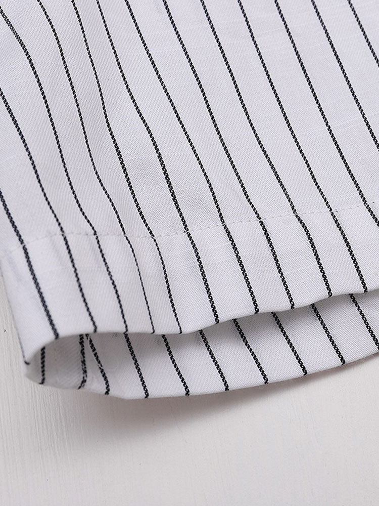 Amin® | Men Cotton Striped Button Up Shirt - Image 12