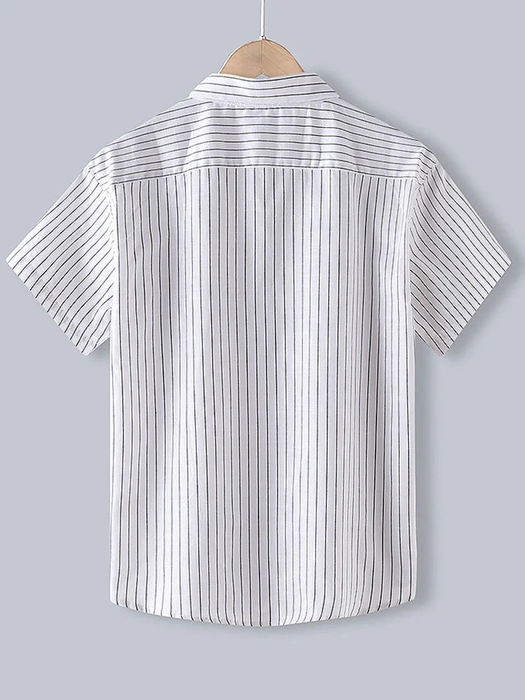Amin® | Men Cotton Striped Button Up Shirt - Image 3