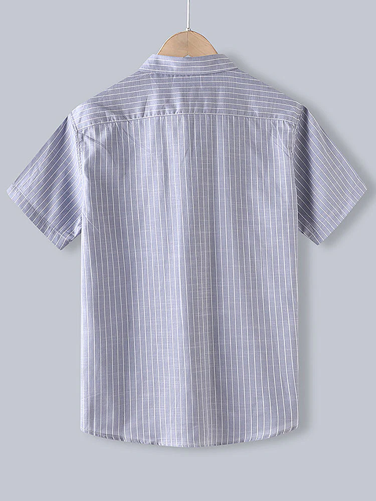 Amin® | Men Cotton Striped Button Up Shirt - Image 6