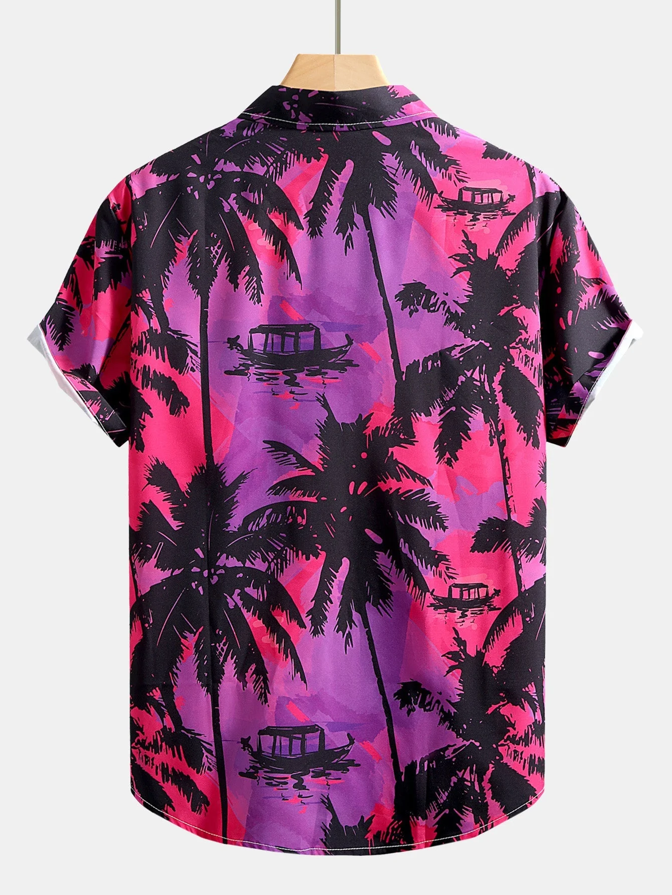 Amintas® | Palm Tree Print Button Up Shirt - Image 2