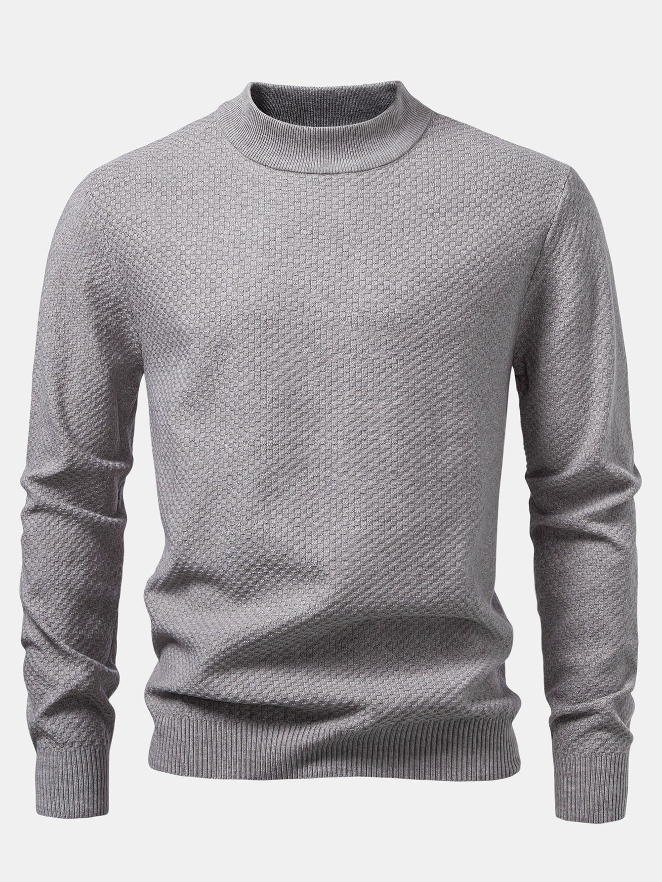 Amir® | Checkerboard Textured Mock Neck Sweater - Image 12