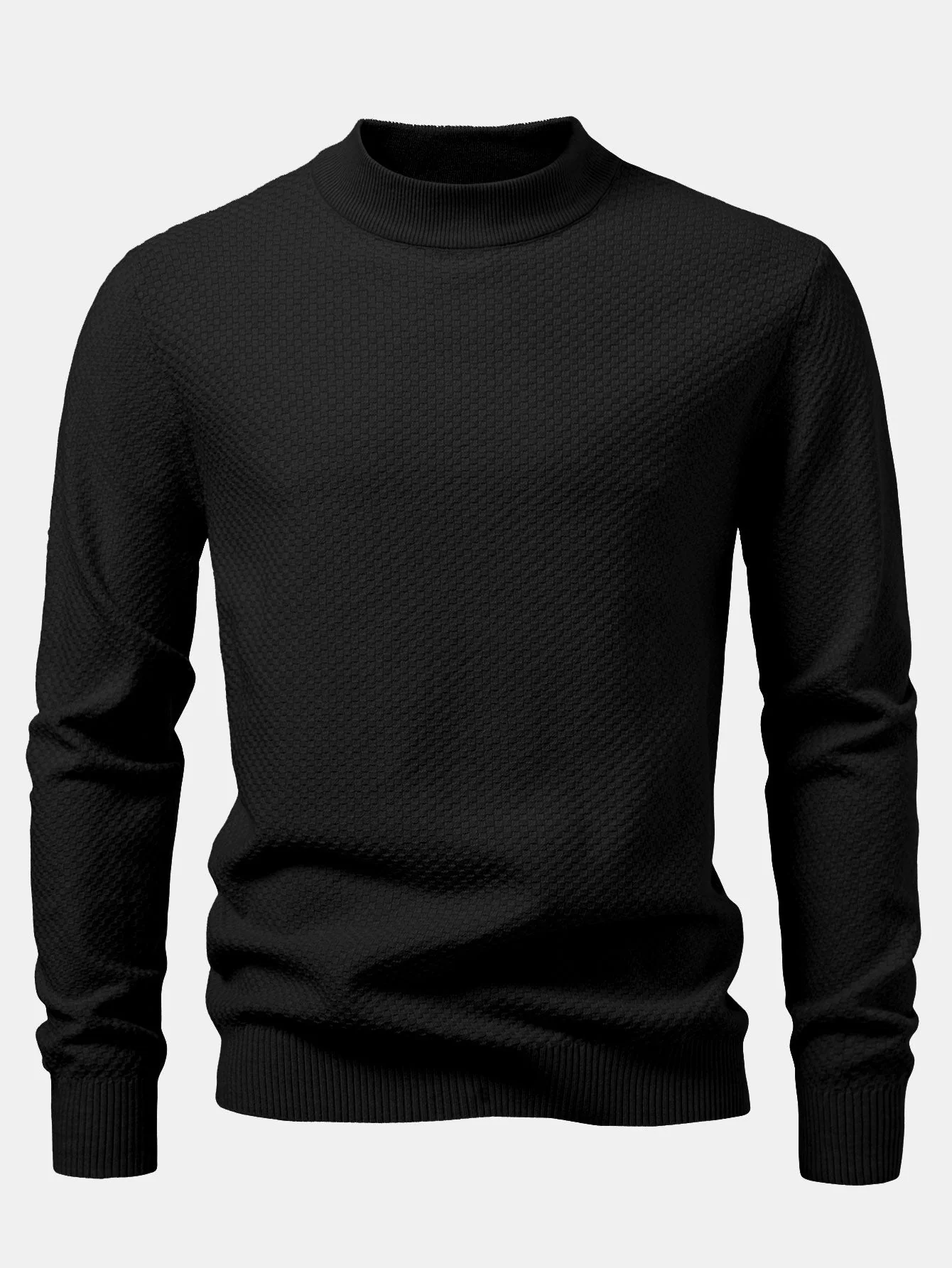 Amir® | Checkerboard Textured Mock Neck Sweater - Image 16