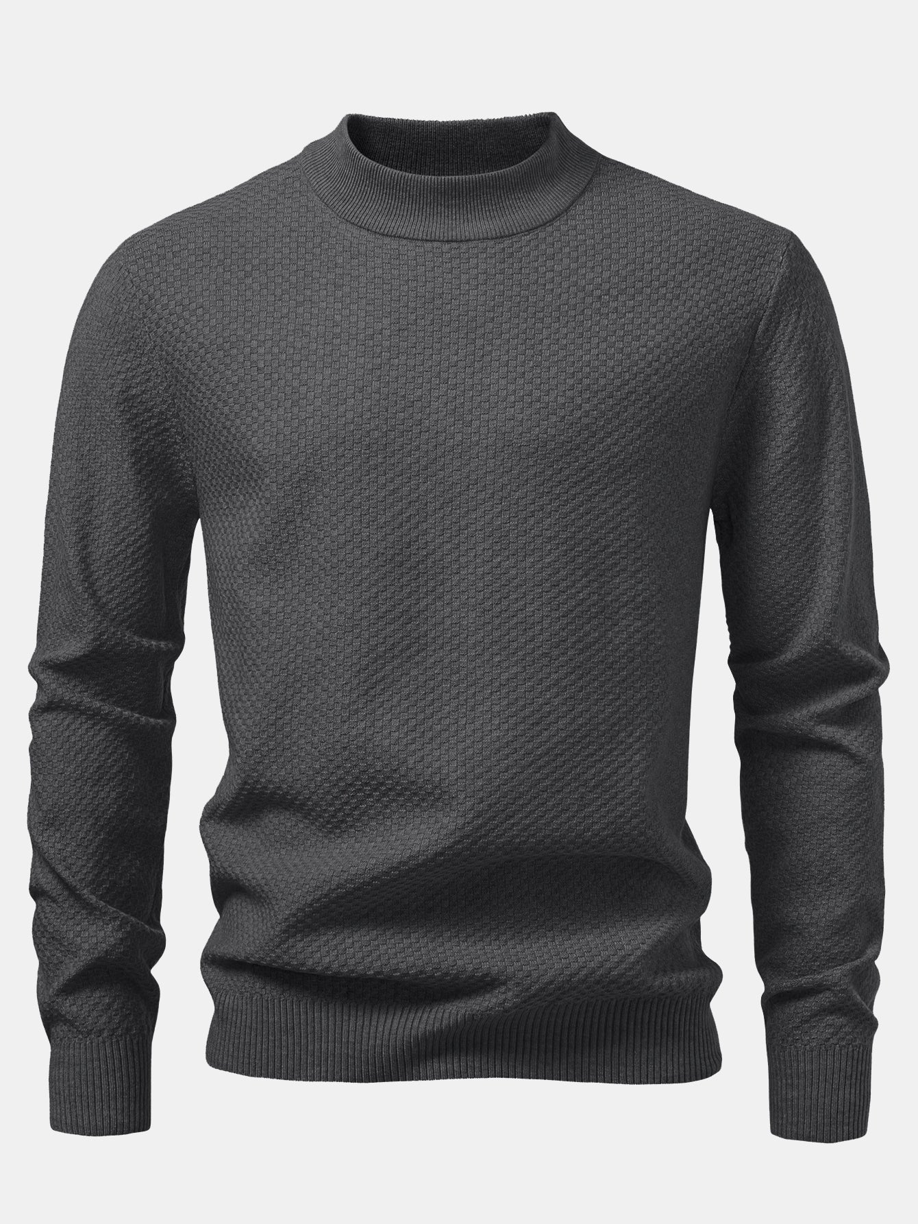 Amir® | Checkerboard Textured Mock Neck Sweater - Image 18