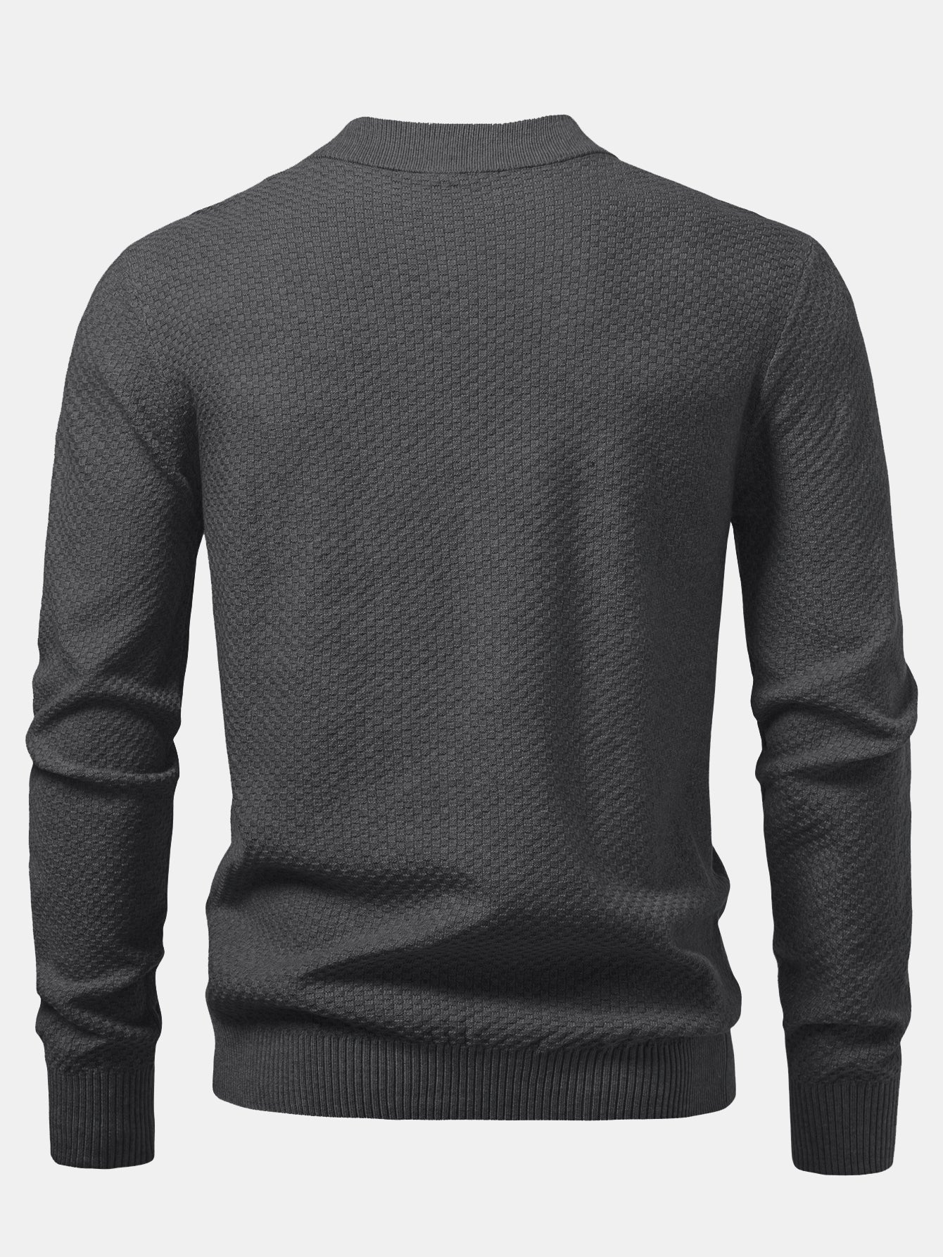 Amir® | Checkerboard Textured Mock Neck Sweater - Image 2