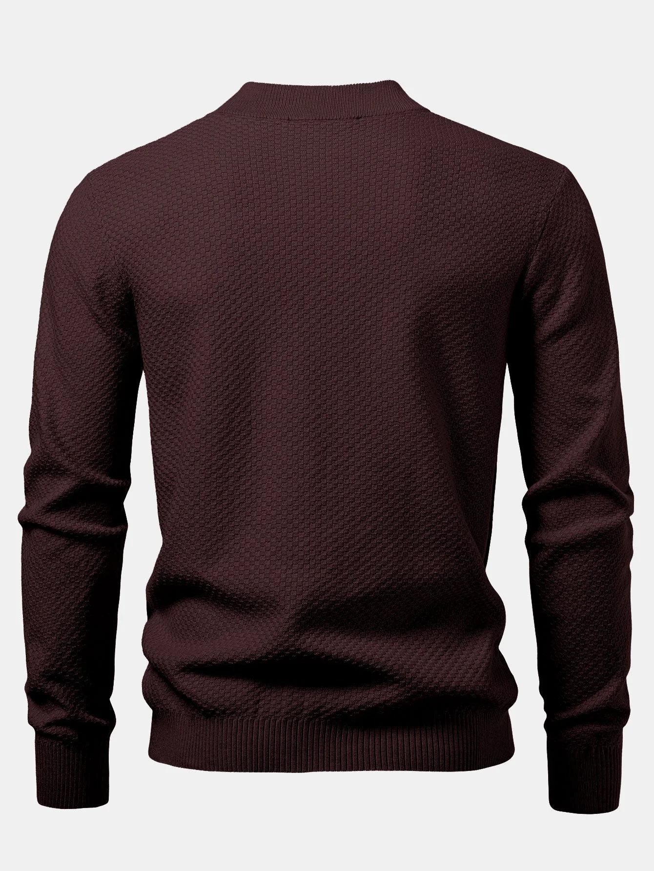 Amir® | Checkerboard Textured Mock Neck Sweater - Image 4