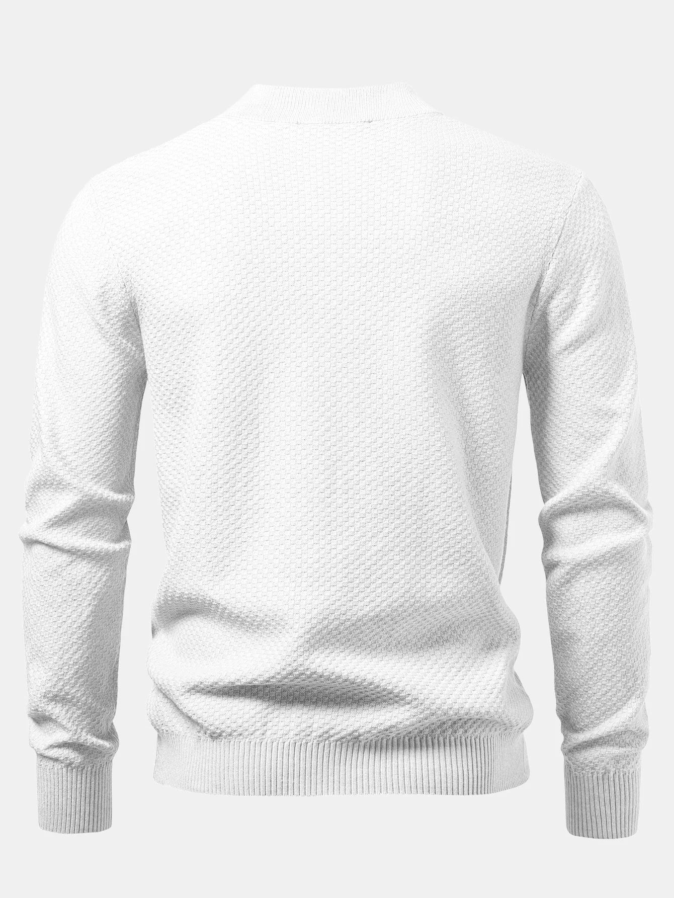 Amir® | Checkerboard Textured Mock Neck Sweater - Image 6