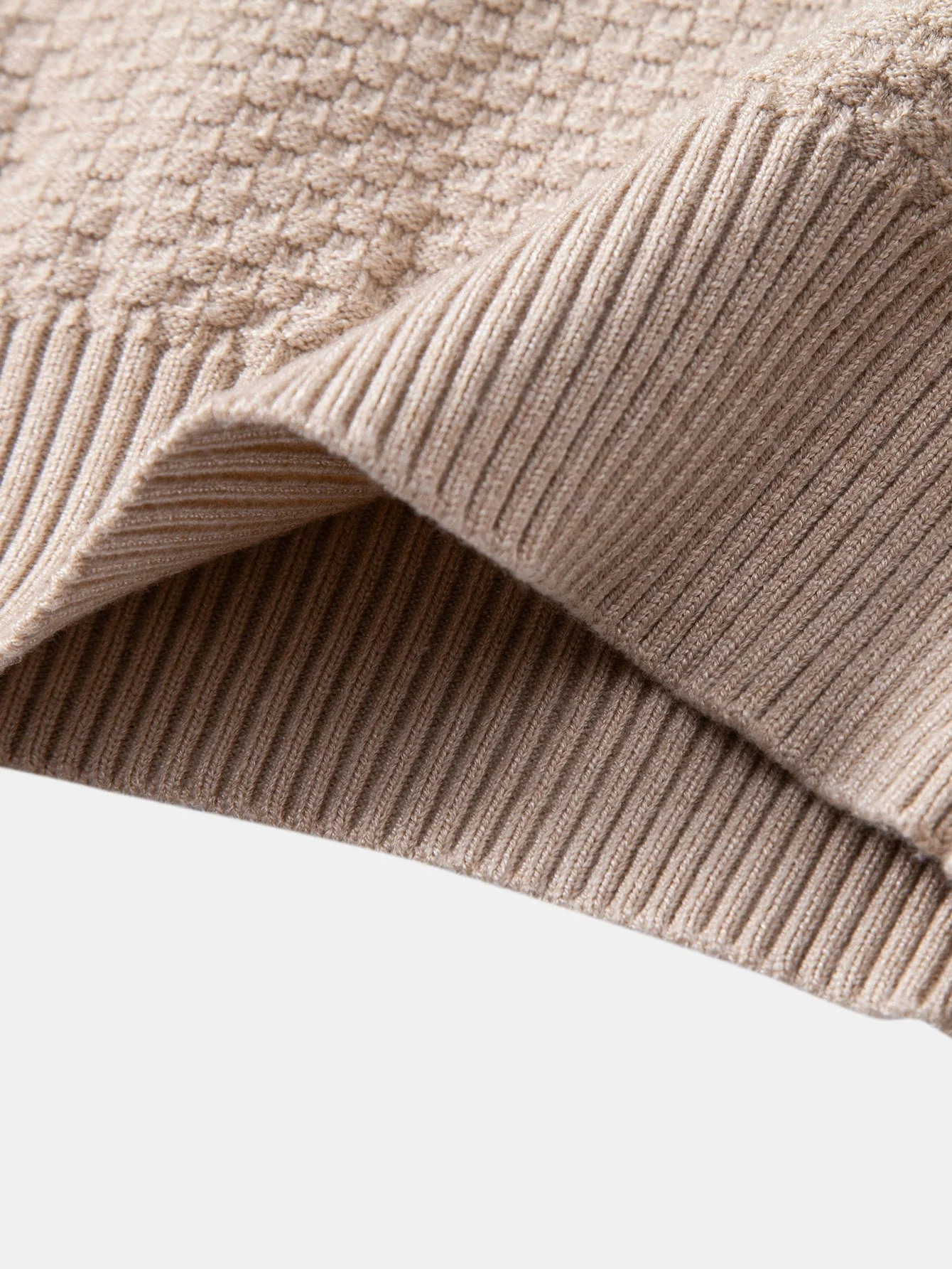 Amir® | Checkerboard Textured Mock Neck Sweater - Image 8