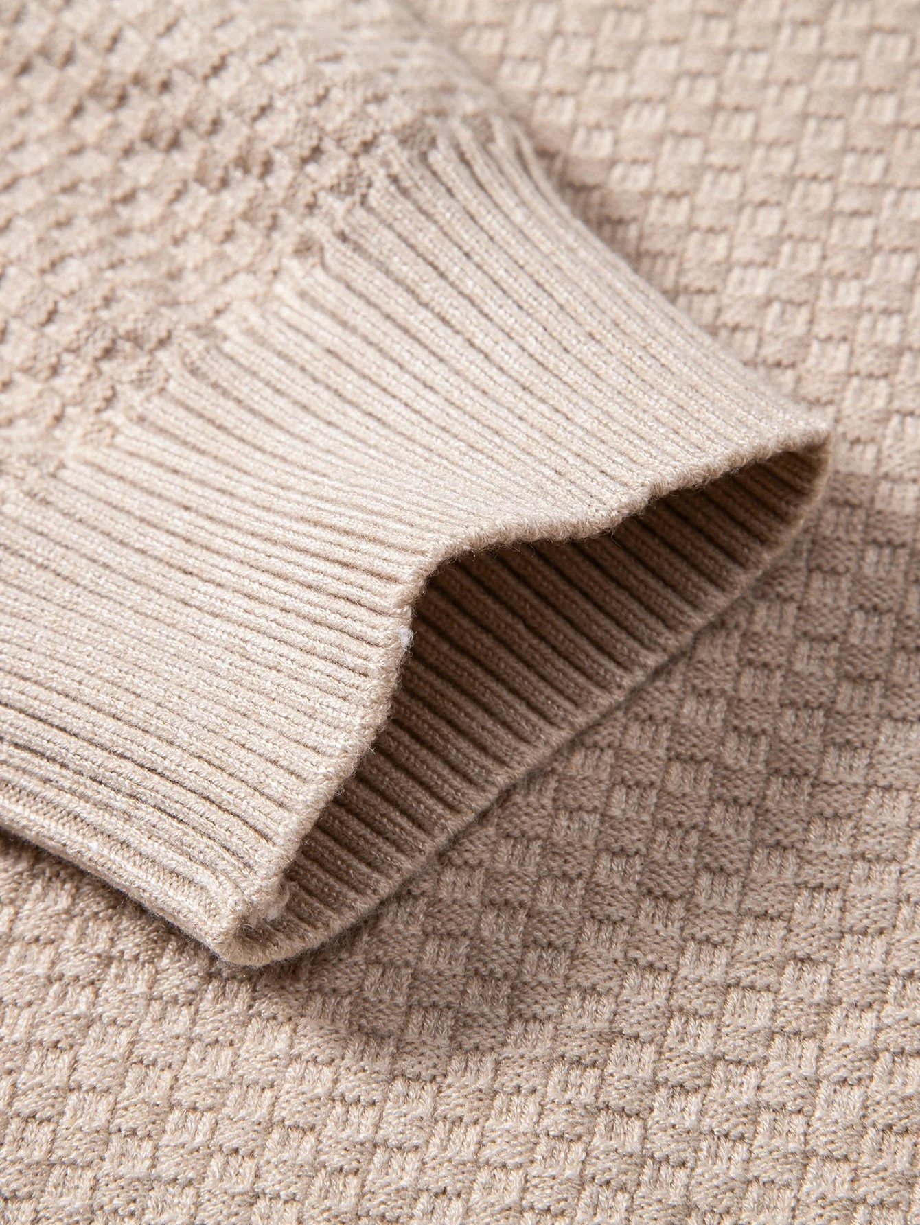 Amir® | Checkerboard Textured Mock Neck Sweater - Image 9