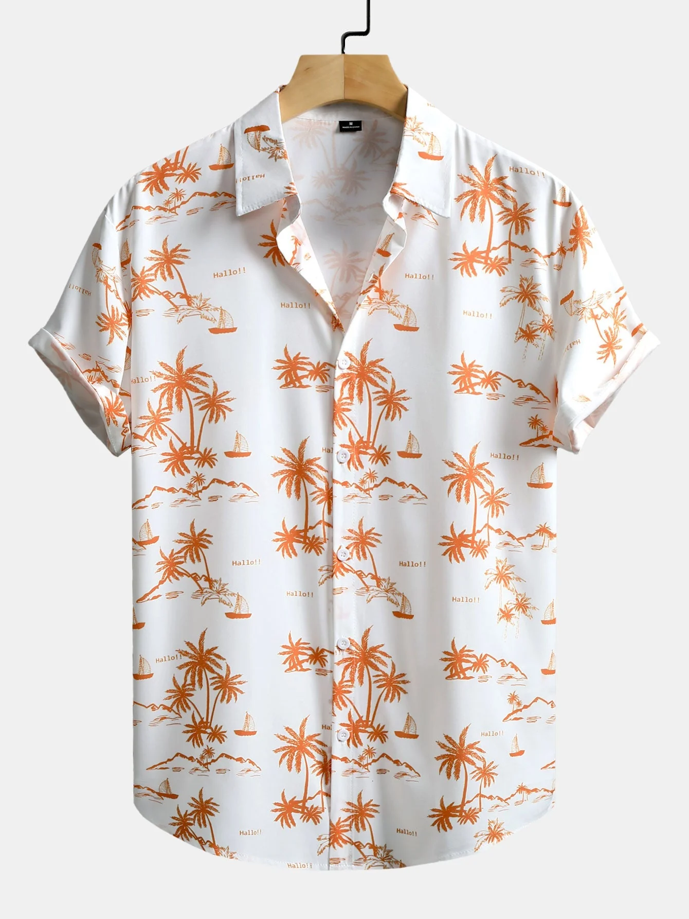 Amman® | Palm Tree Print Button Up Shirt