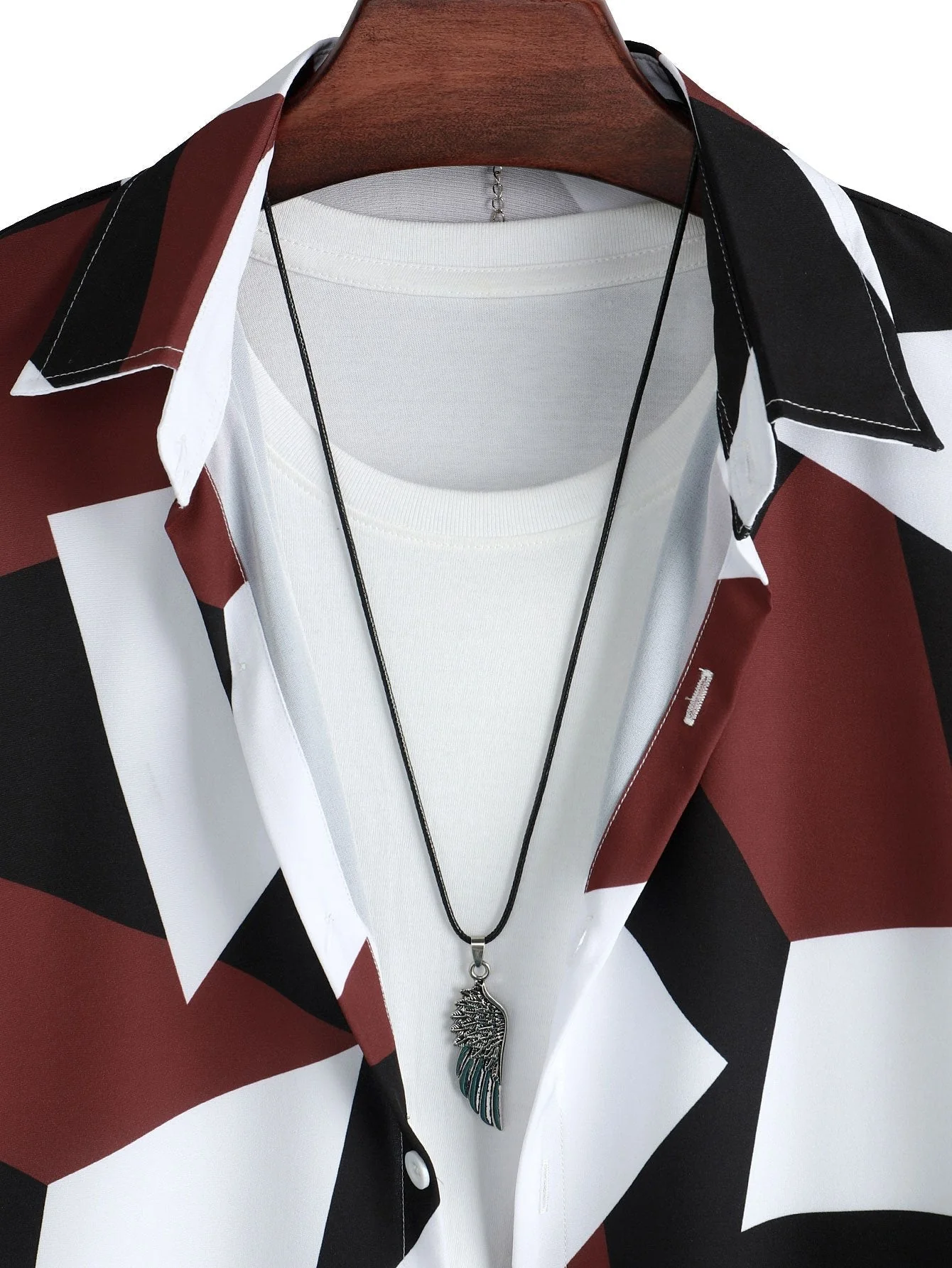 Amner® | Geometry Print Button Up Shirt - Image 3