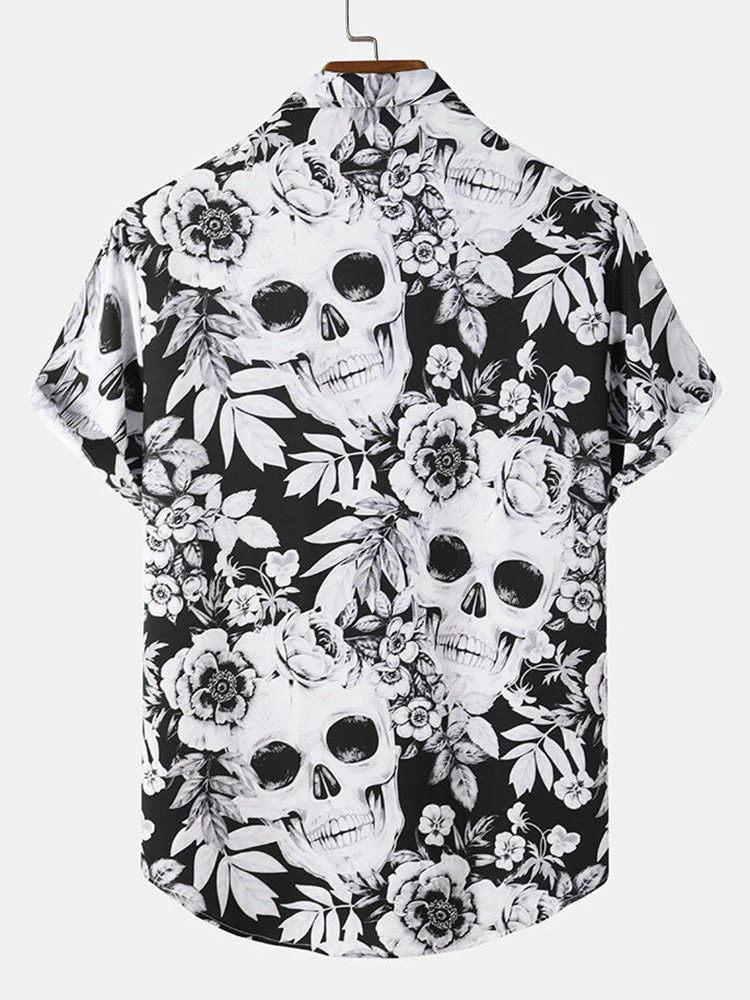 Amon® | Skull Floral Print Shirt - Image 2