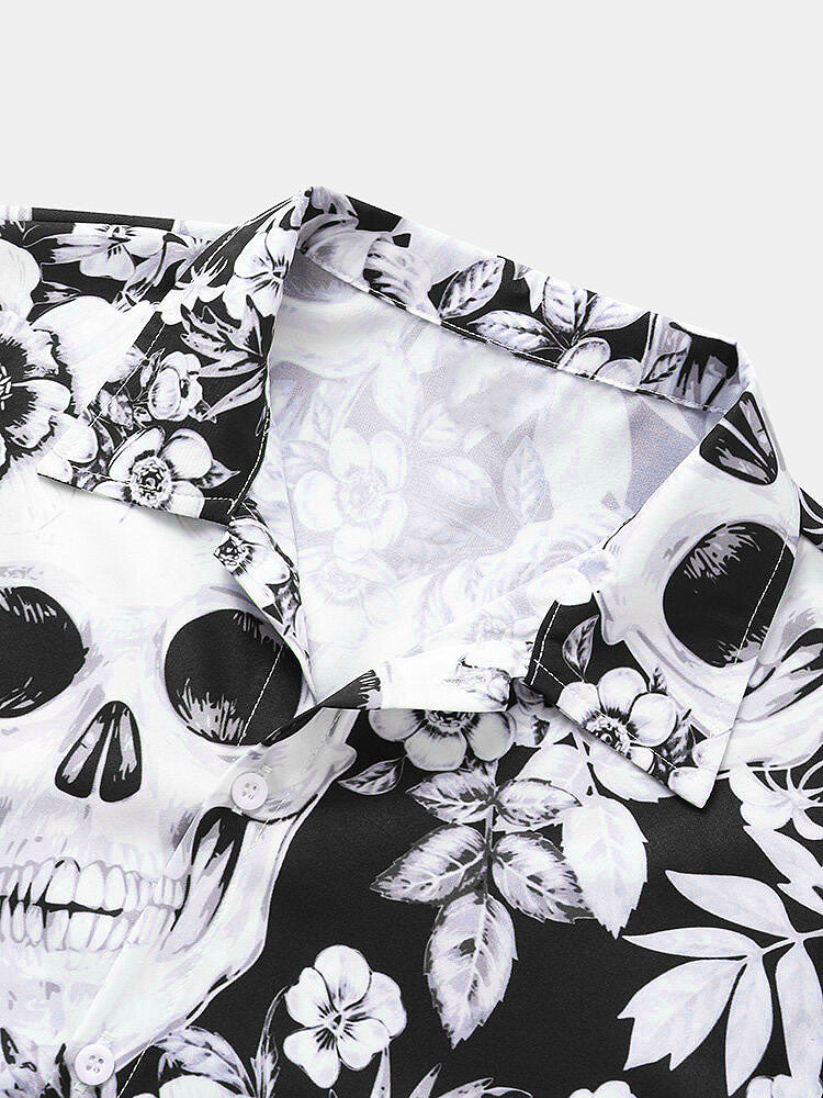 Amon® | Skull Floral Print Shirt - Image 3