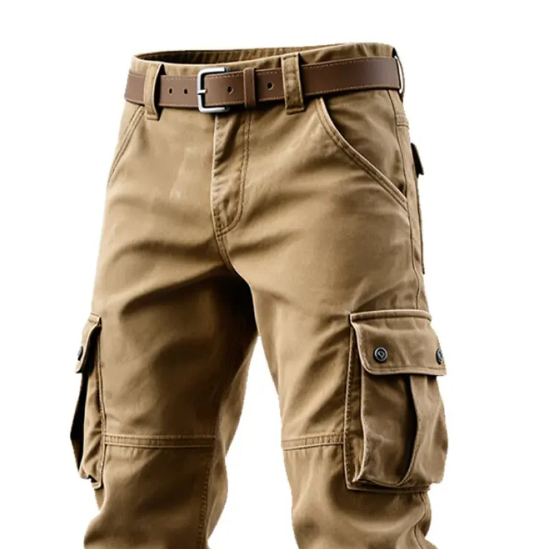 Amos® | Men's Solid Cotton Multi-Pocket Work Trousers MTA0918J5X - Image 2