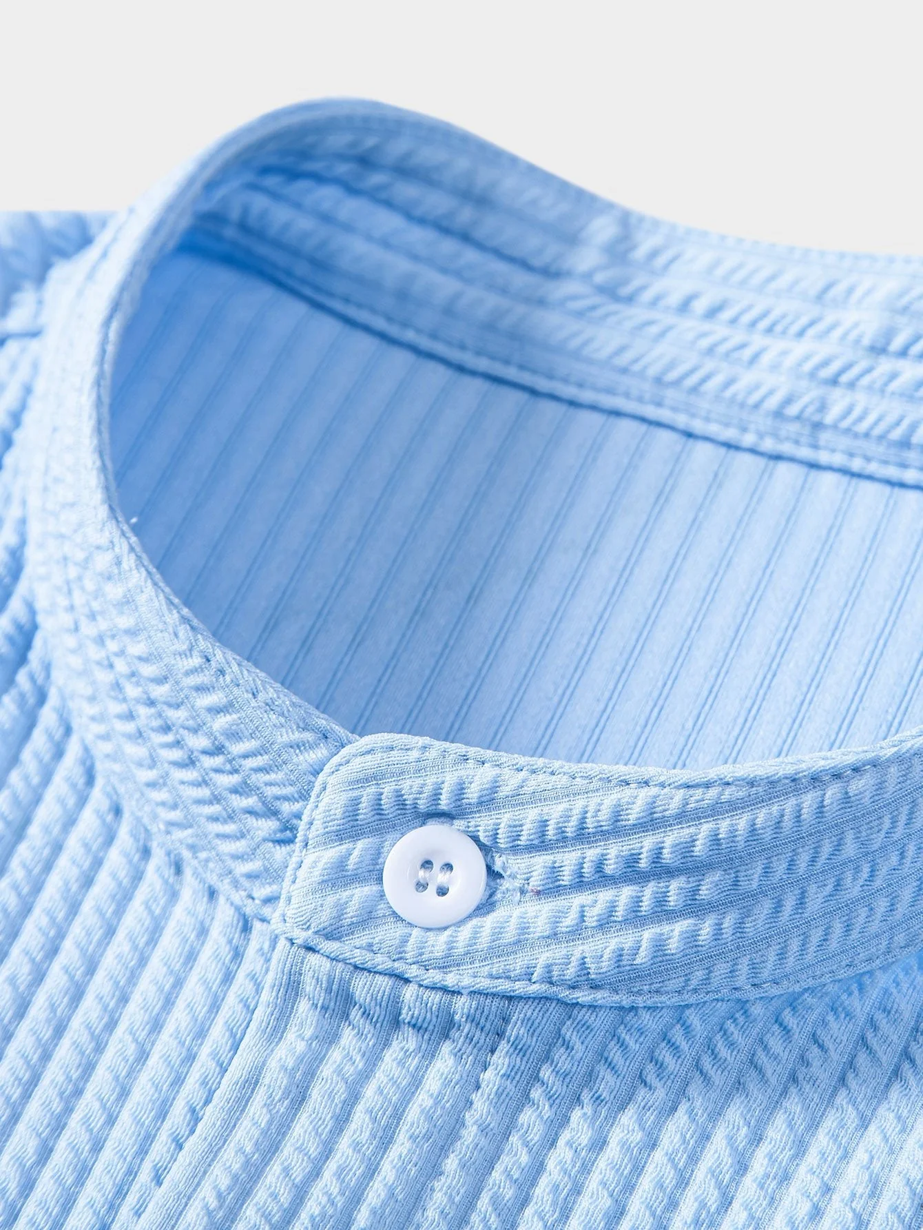Amós® | Muscle Fit Ribbed Stand Collar Shirt & Shorts - Image 15