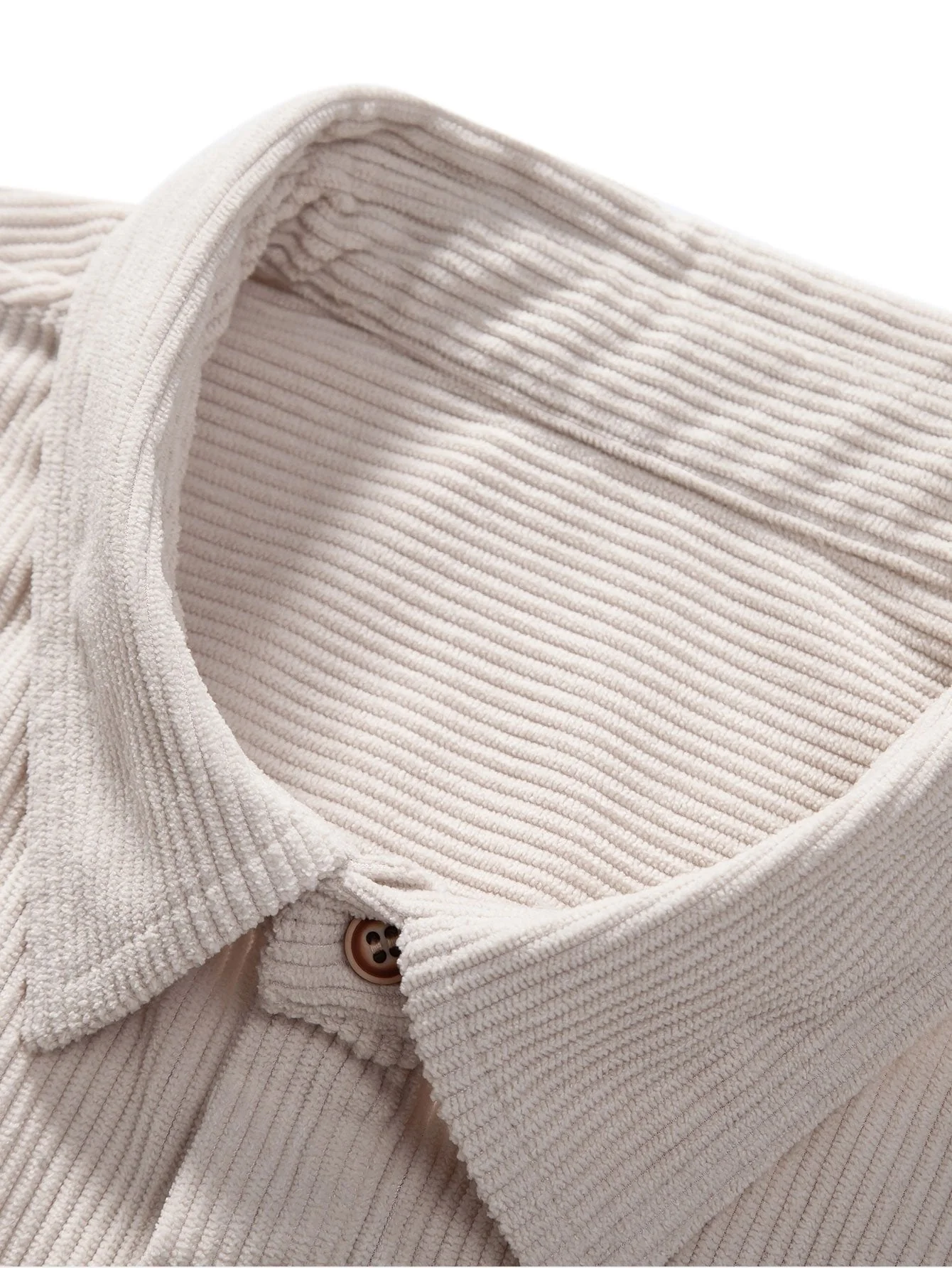 Amyas® | Long Sleeve Polo Neck Corduroy Shirt - Image 5