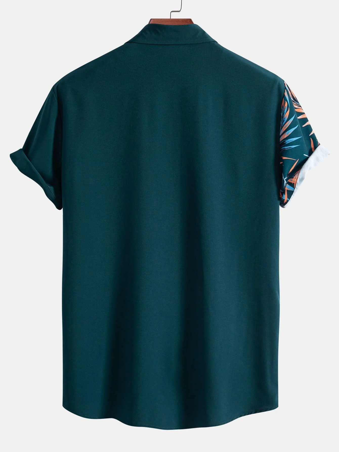 Anacleto® | Leaf Patchwork Print Button Up Shirt - Image 2