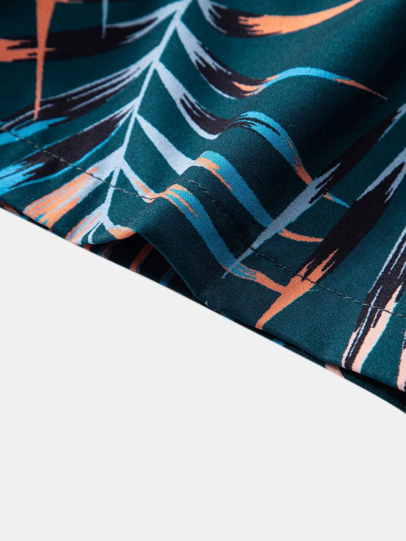 Anacleto® | Leaf Patchwork Print Button Up Shirt - Image 5