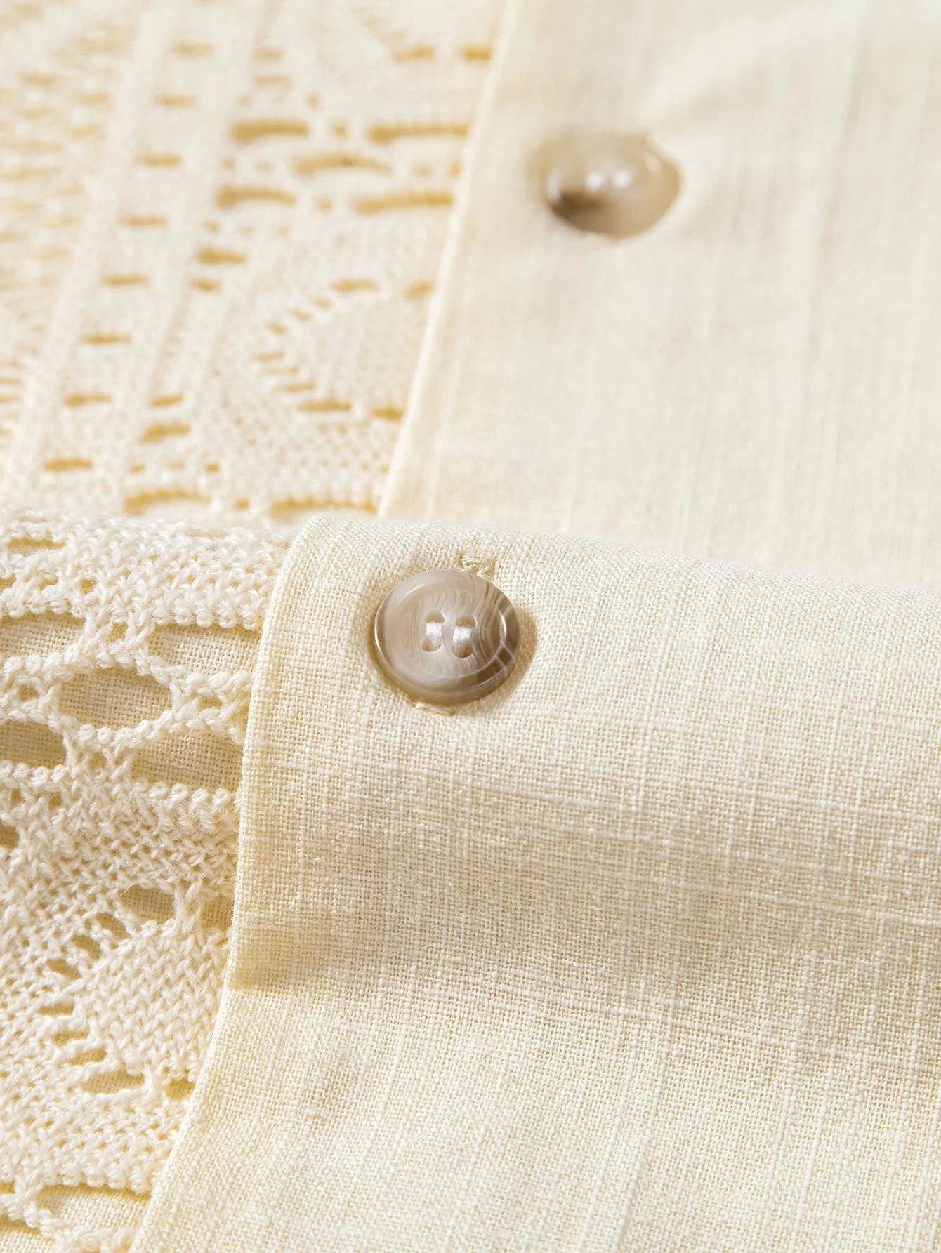 Anakin® | Geometric Textured Patchwork Cuban Shirt - Image 6