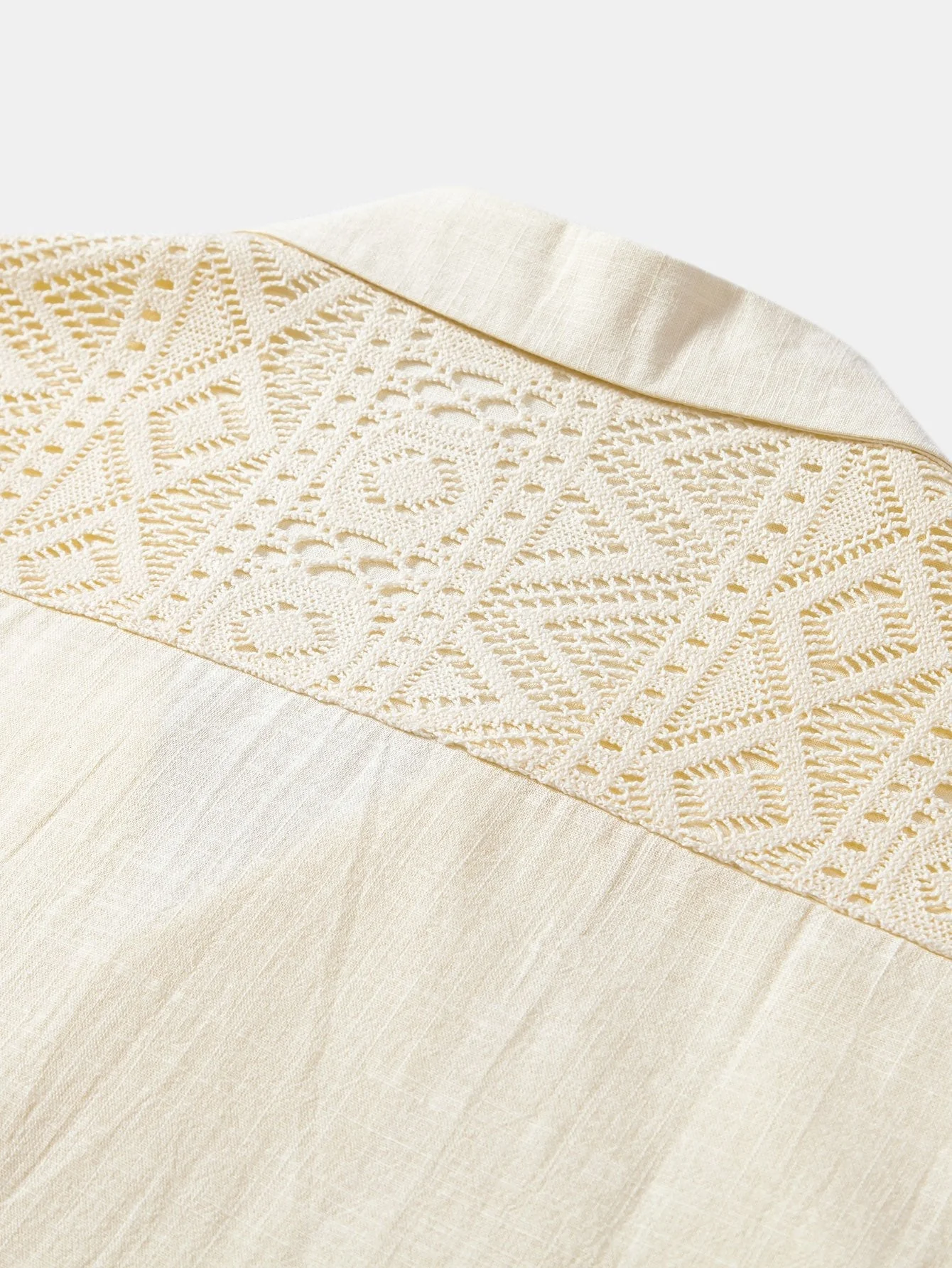 Anakin® | Geometric Textured Patchwork Cuban Shirt - Image 9