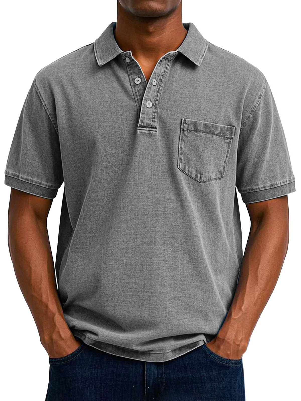Anakin | Men's Vintage Casual Polo Shirt - Image 4