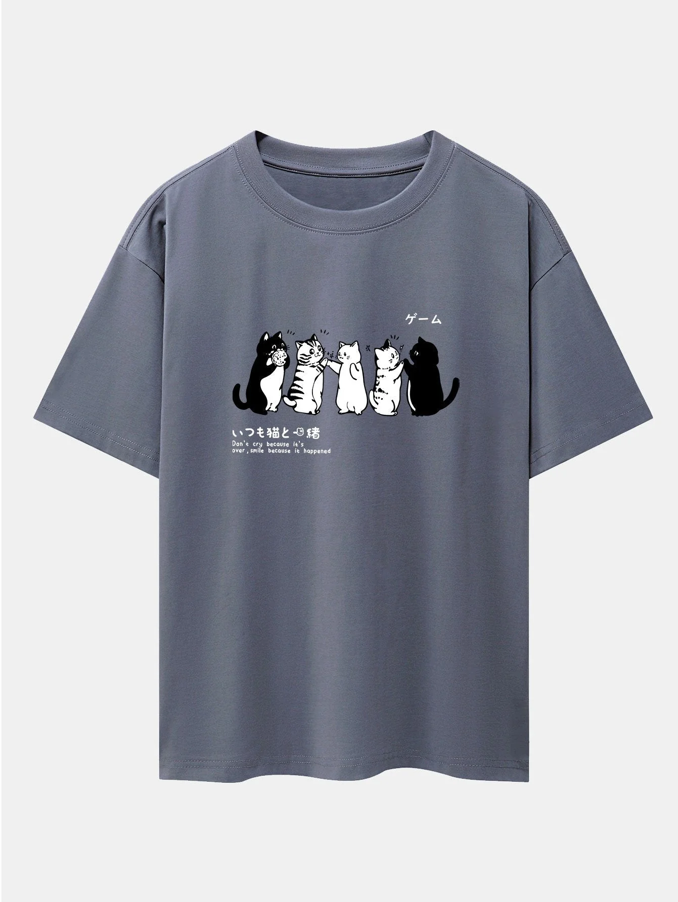 Ananías® | Friend Cat Print Drop Shoulder Oversize T-Shirt - Image 11