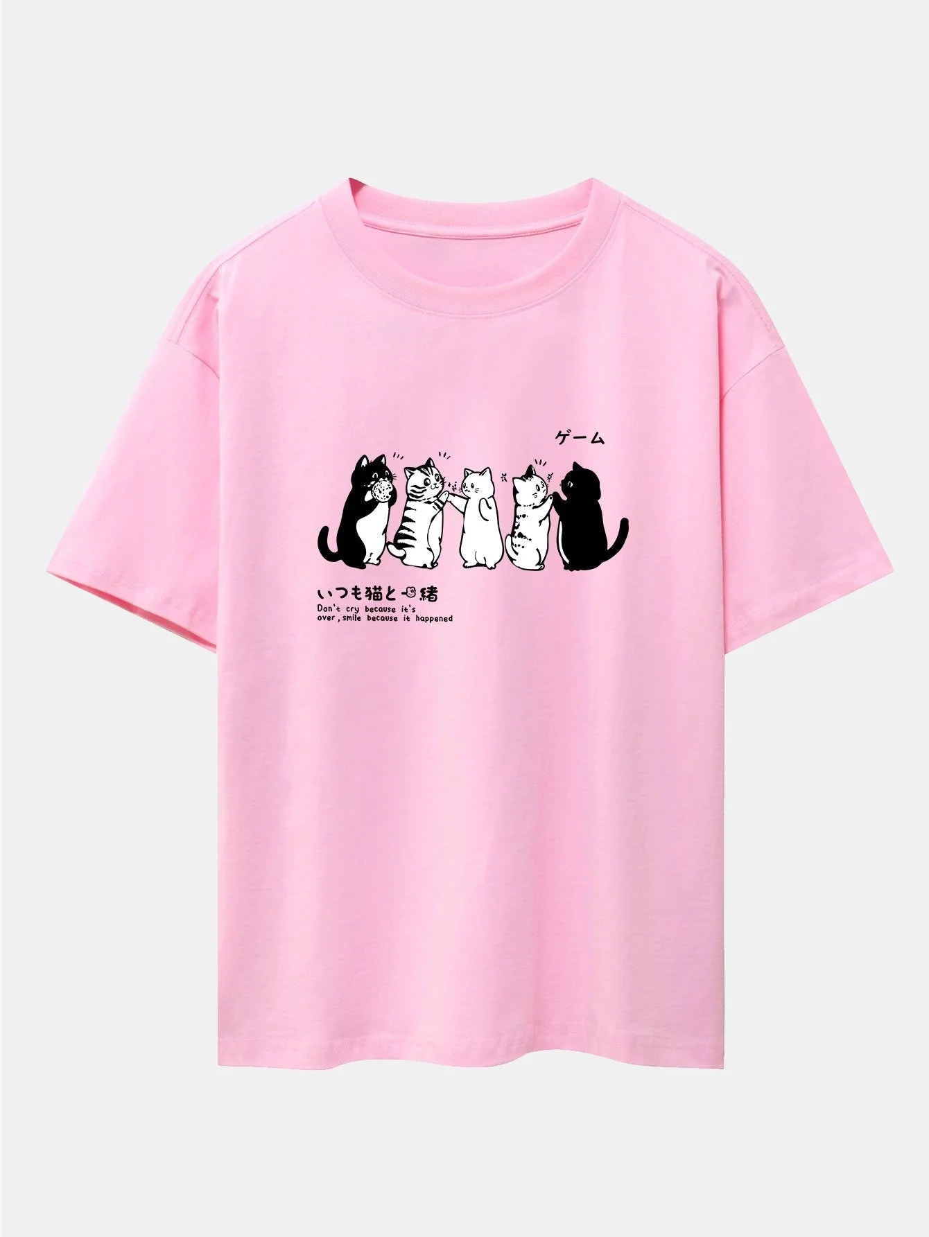Ananías® | Friend Cat Print Drop Shoulder Oversize T-Shirt - Image 3