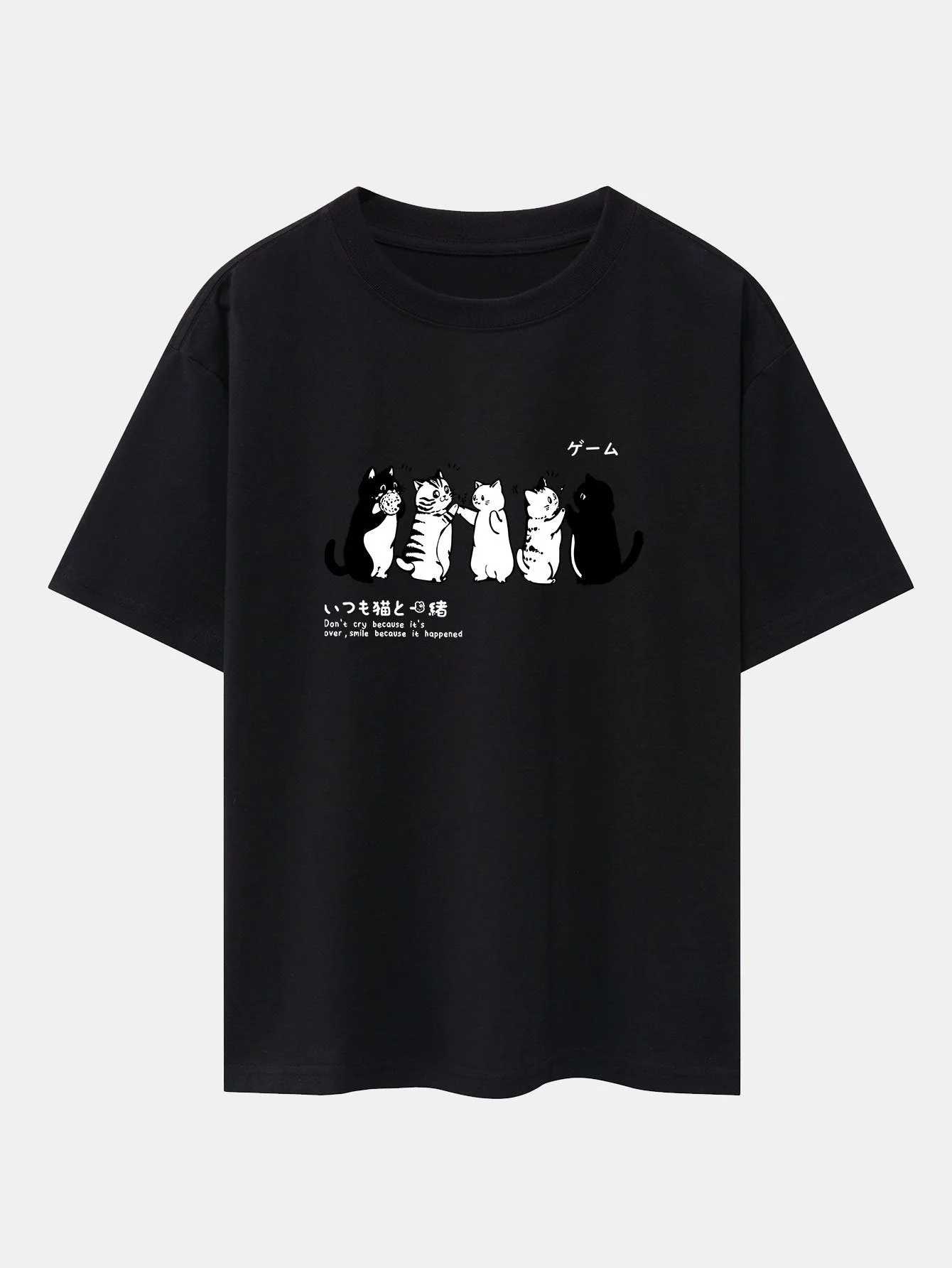 Ananías® | Friend Cat Print Drop Shoulder Oversize T-Shirt - Image 4