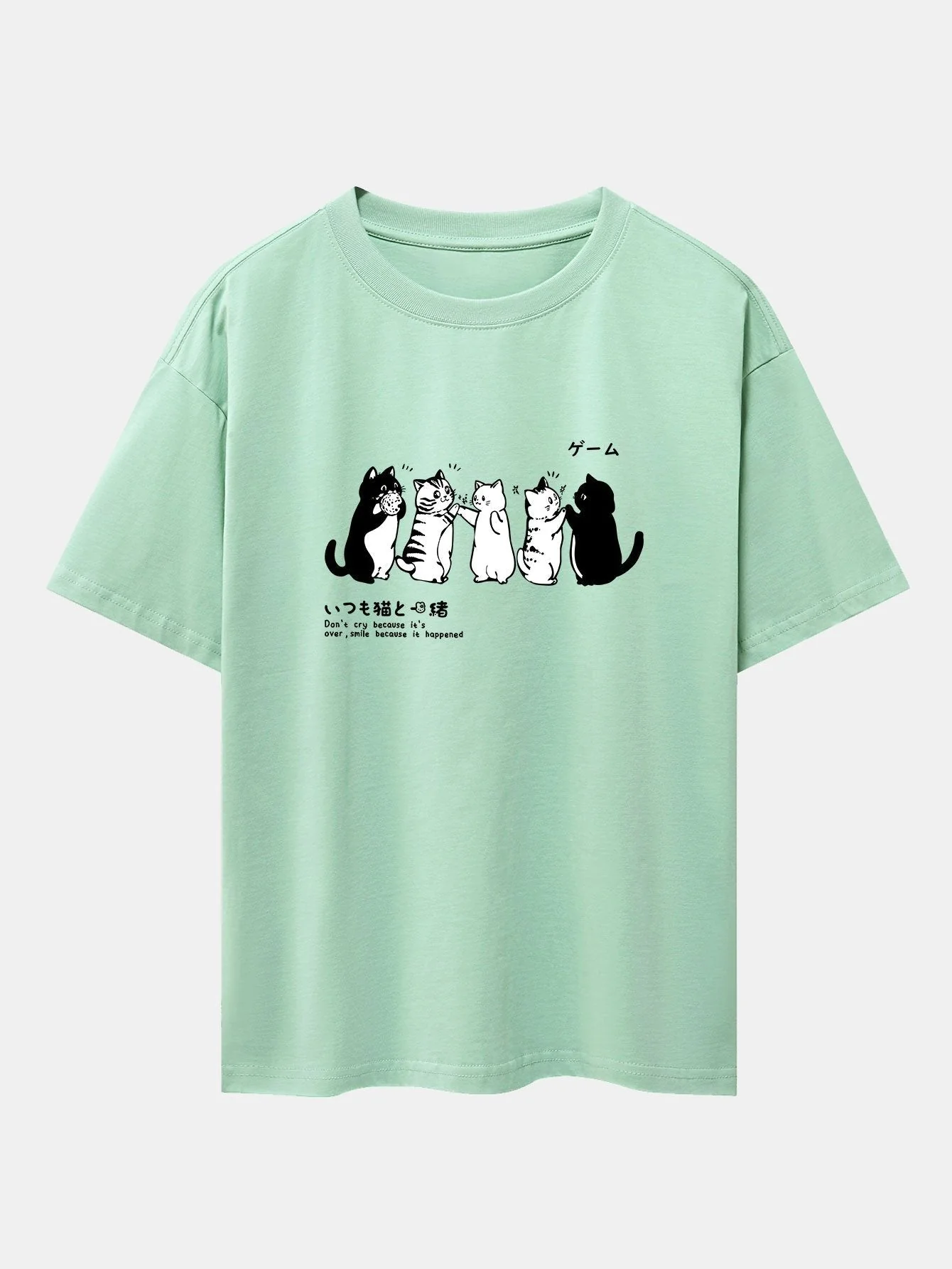 Ananías® | Friend Cat Print Drop Shoulder Oversize T-Shirt - Image 5