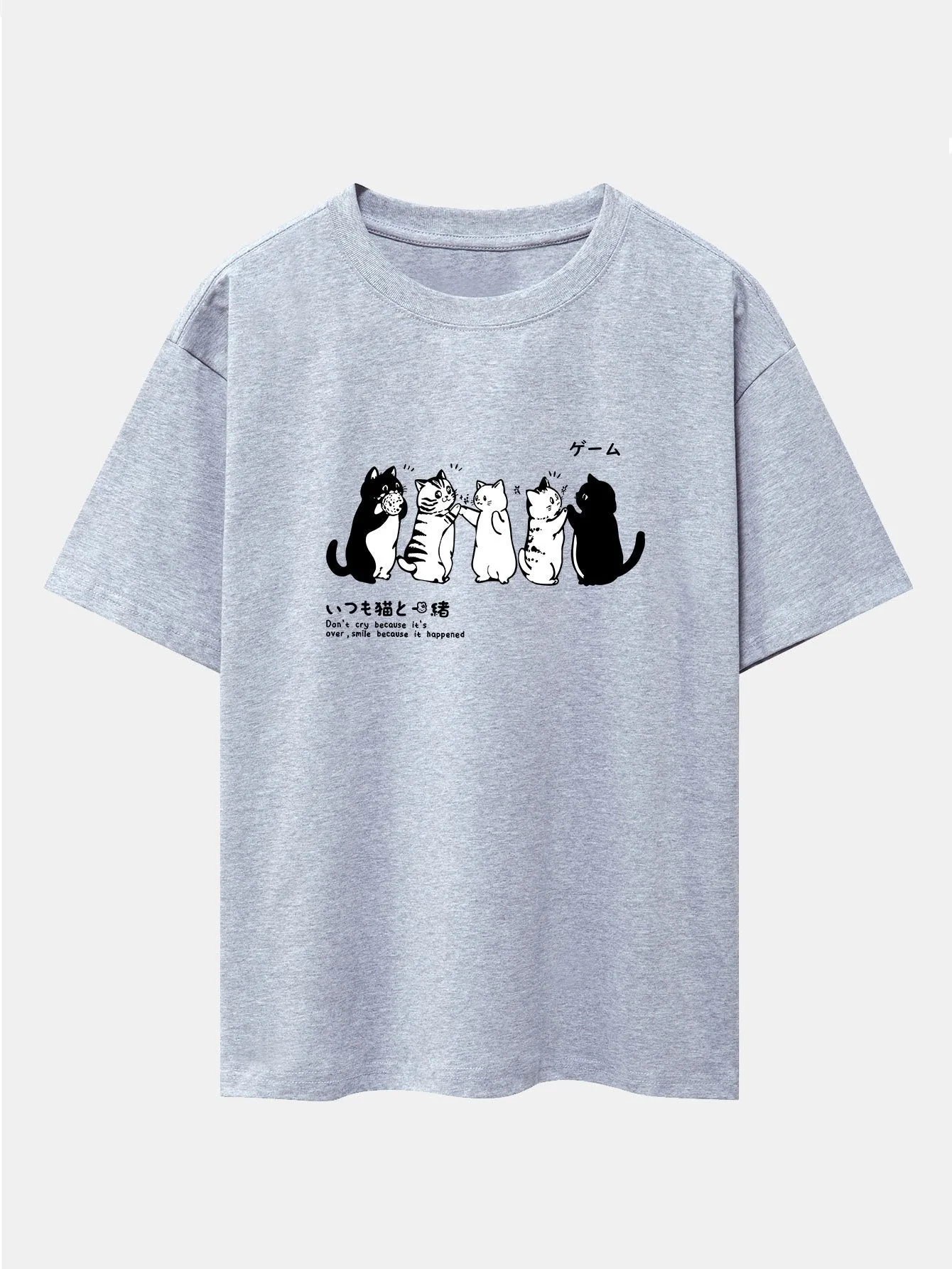 Ananías® | Friend Cat Print Drop Shoulder Oversize T-Shirt - Image 6