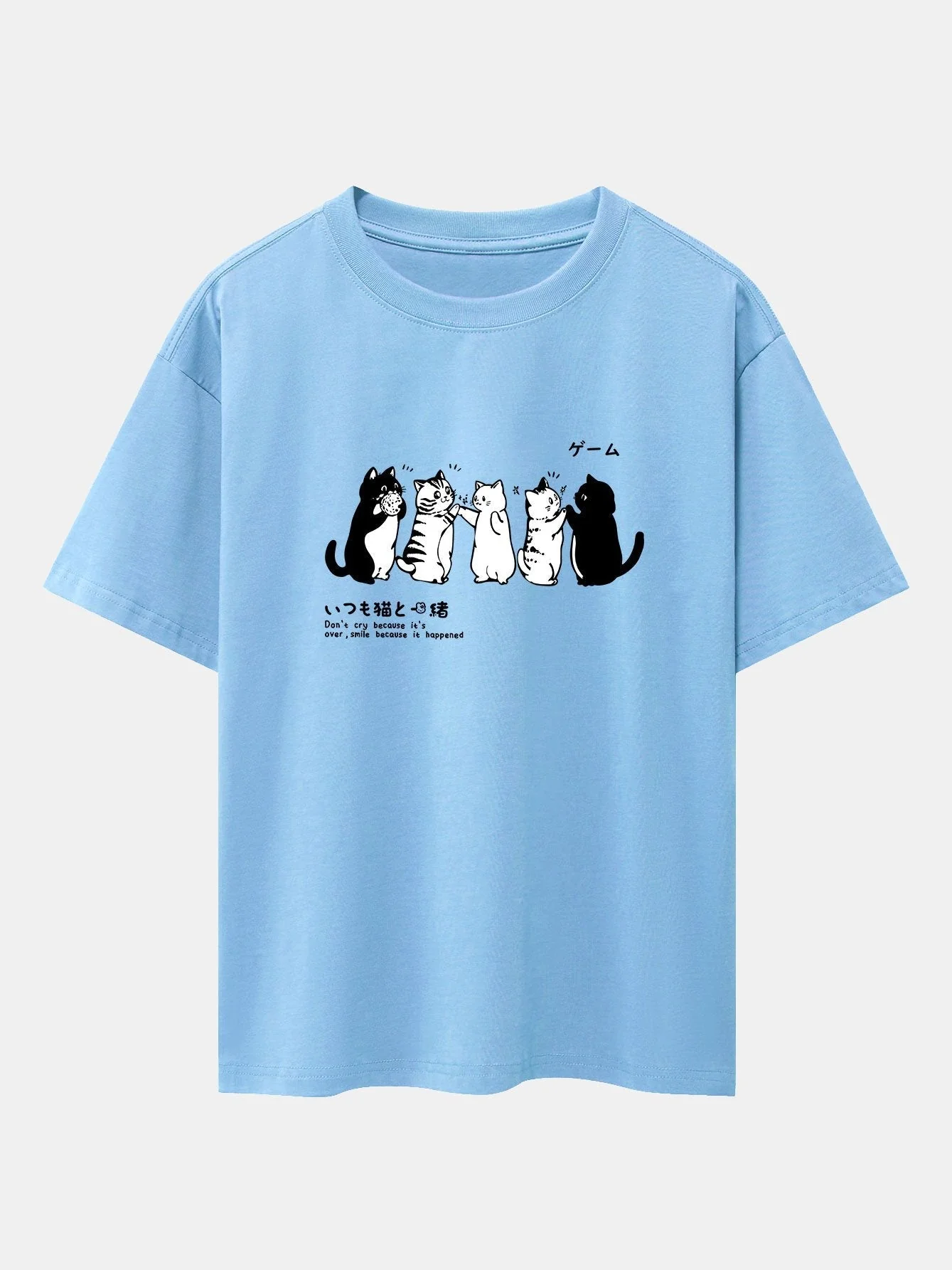 Ananías® | Friend Cat Print Drop Shoulder Oversize T-Shirt - Image 7