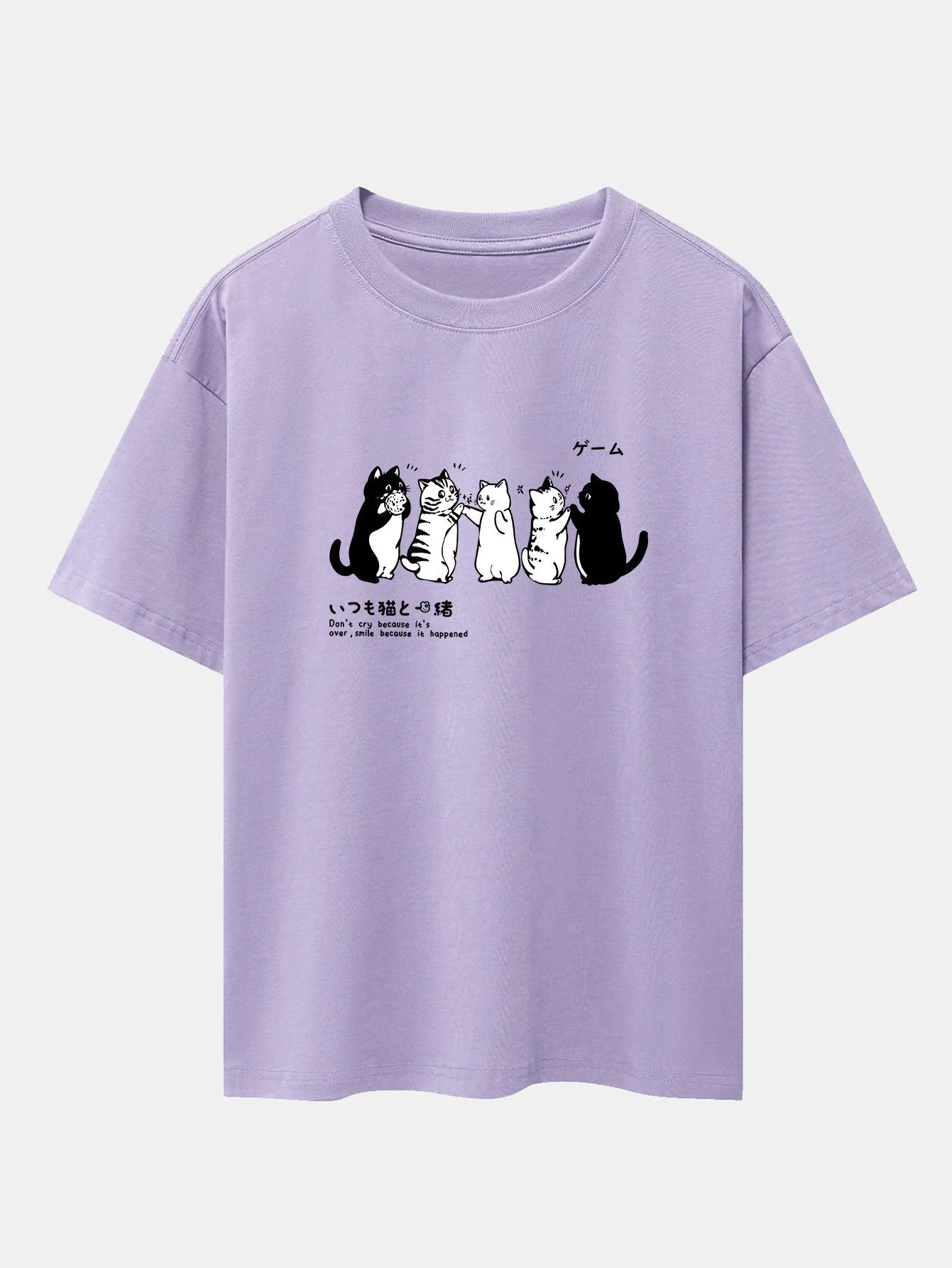 Ananías® | Friend Cat Print Drop Shoulder Oversize T-Shirt - Image 8