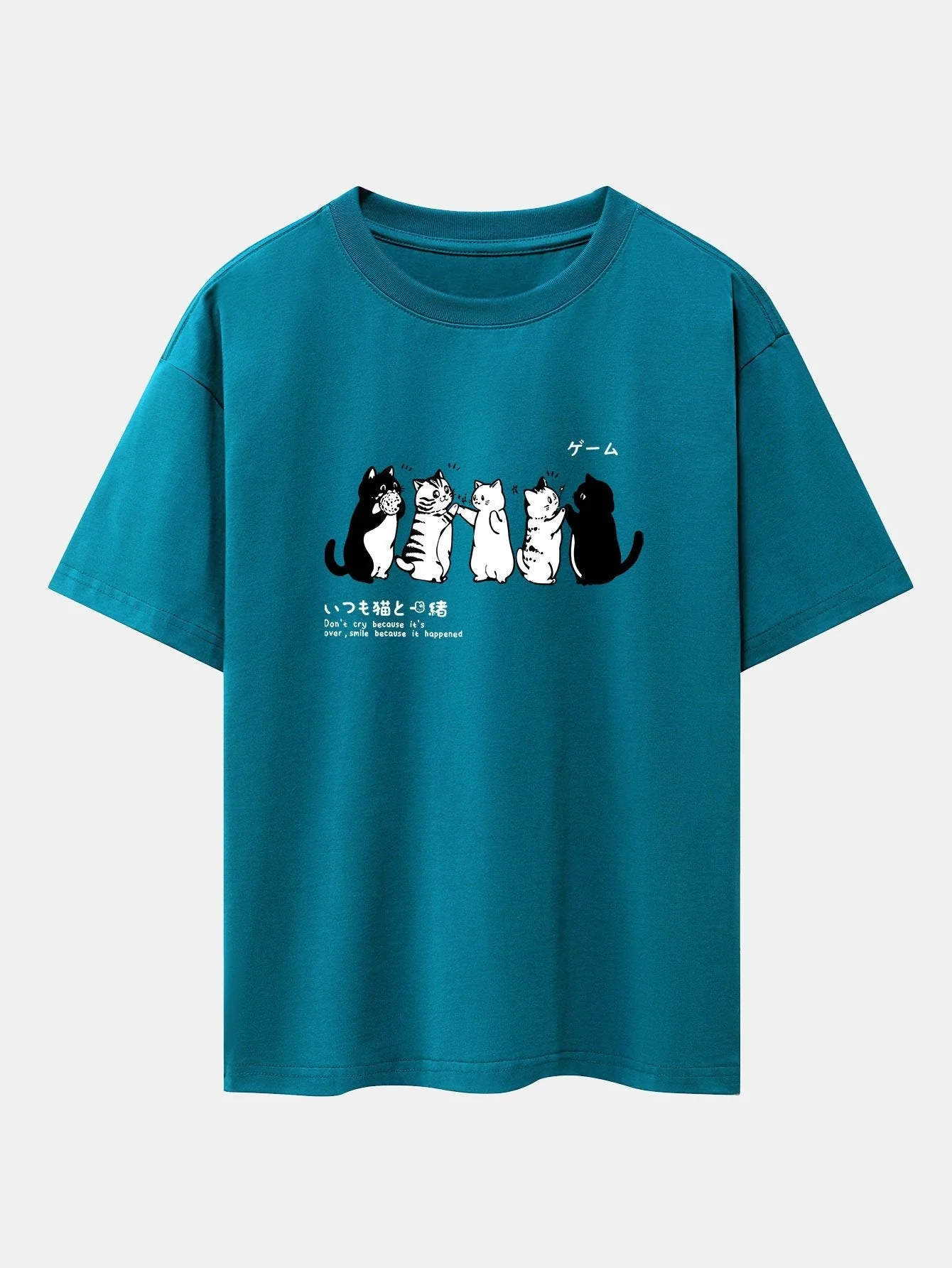 Ananías® | Friend Cat Print Drop Shoulder Oversize T-Shirt - Image 9