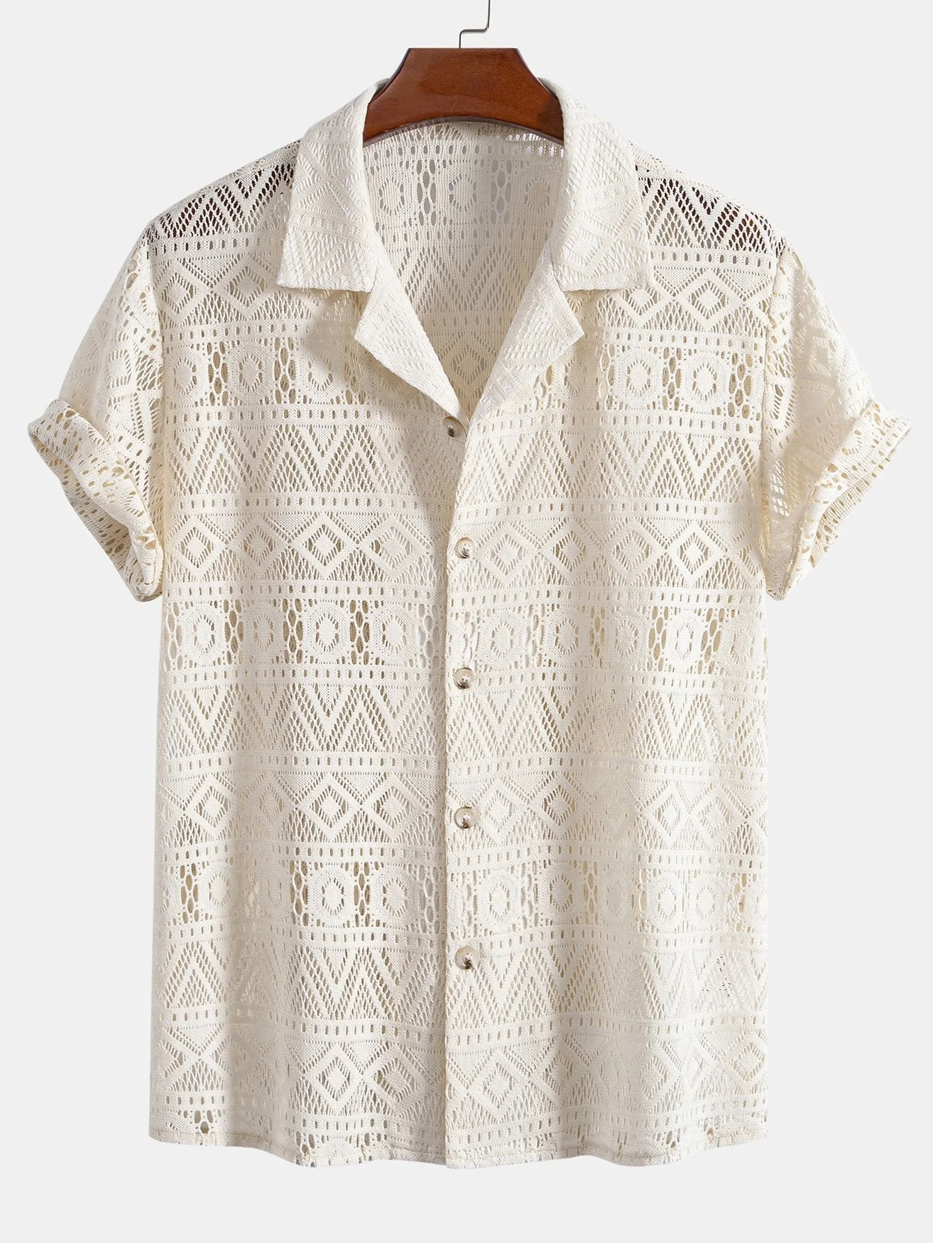 Anastasio® | Short Sleeve Geometry Textured Cuban Shirt