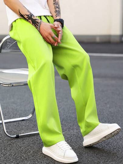 Anatole® | Straight Trousers In Solid Color For Men - Image 12