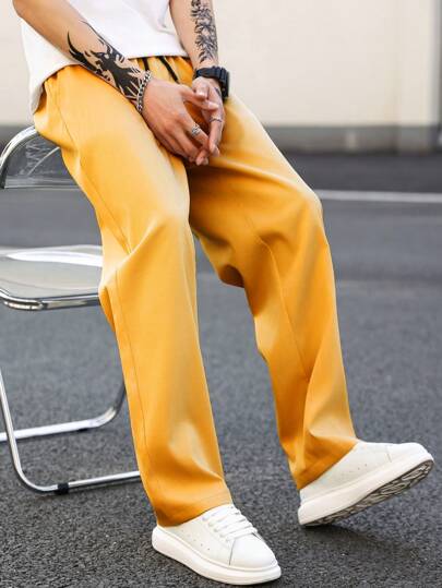 Anatole® | Straight Trousers In Solid Color For Men - Image 15