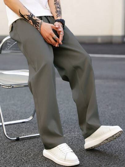 Anatole® | Straight Trousers In Solid Color For Men - Image 16