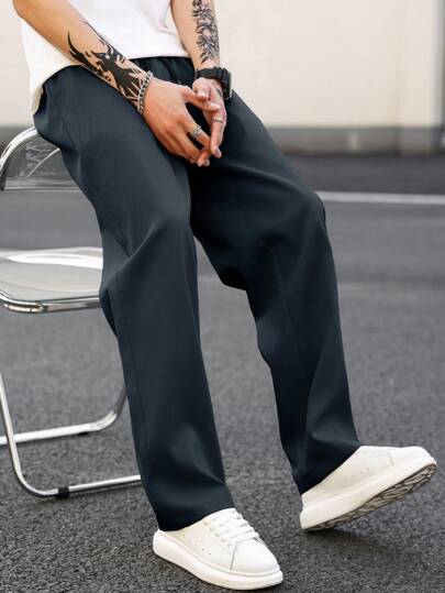 Anatole® | Straight Trousers In Solid Color For Men - Image 18