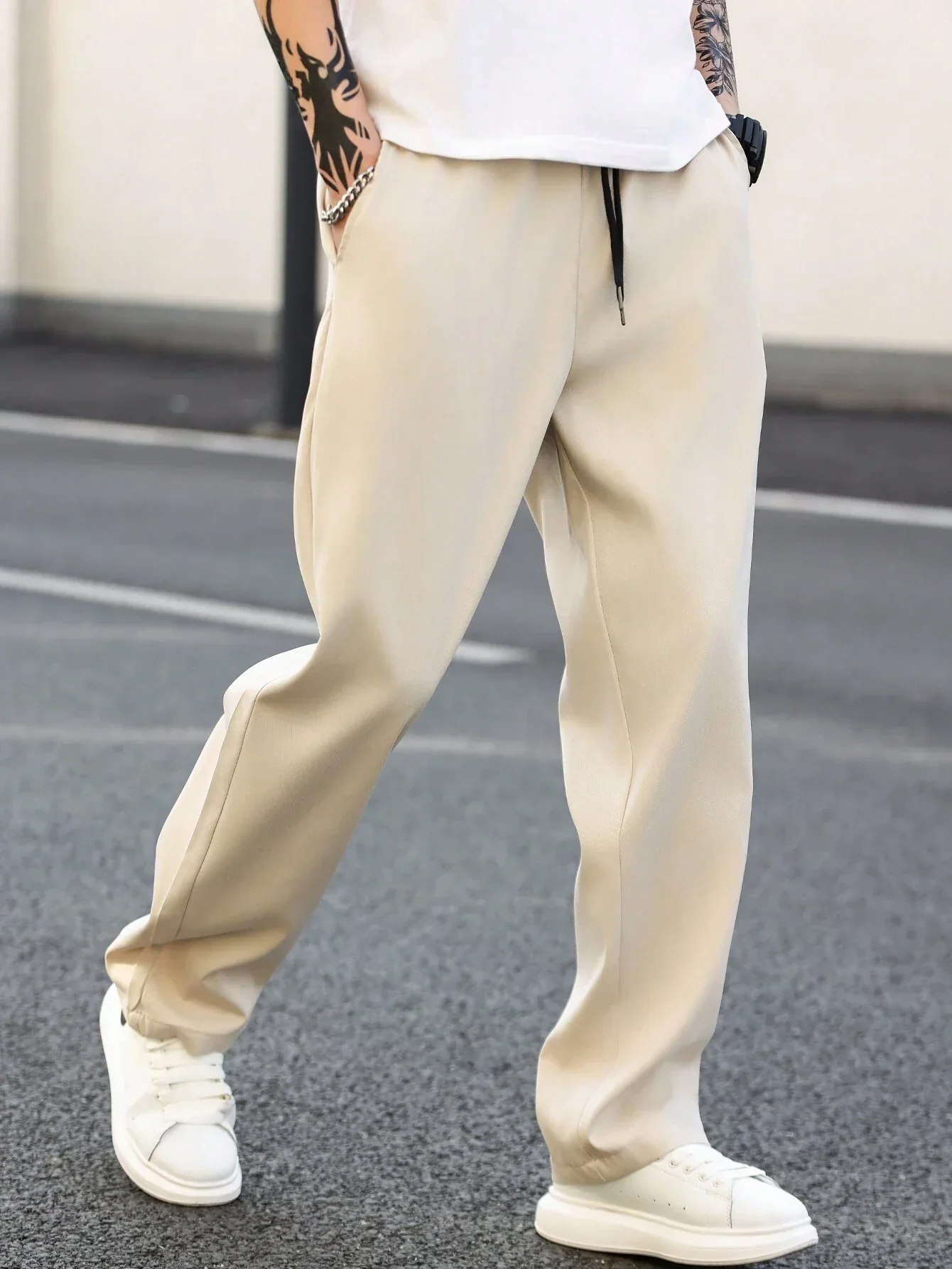 Anatole® | Straight Trousers In Solid Color For Men - Image 4