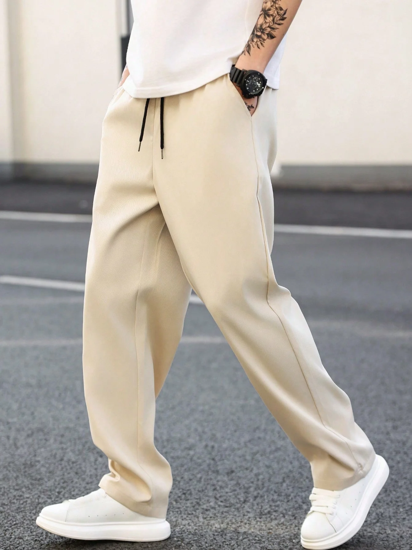 Anatole® | Straight Trousers In Solid Color For Men - Image 8