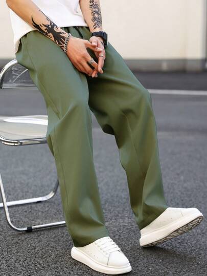 Anatole® | Straight Trousers In Solid Color For Men - Image 9