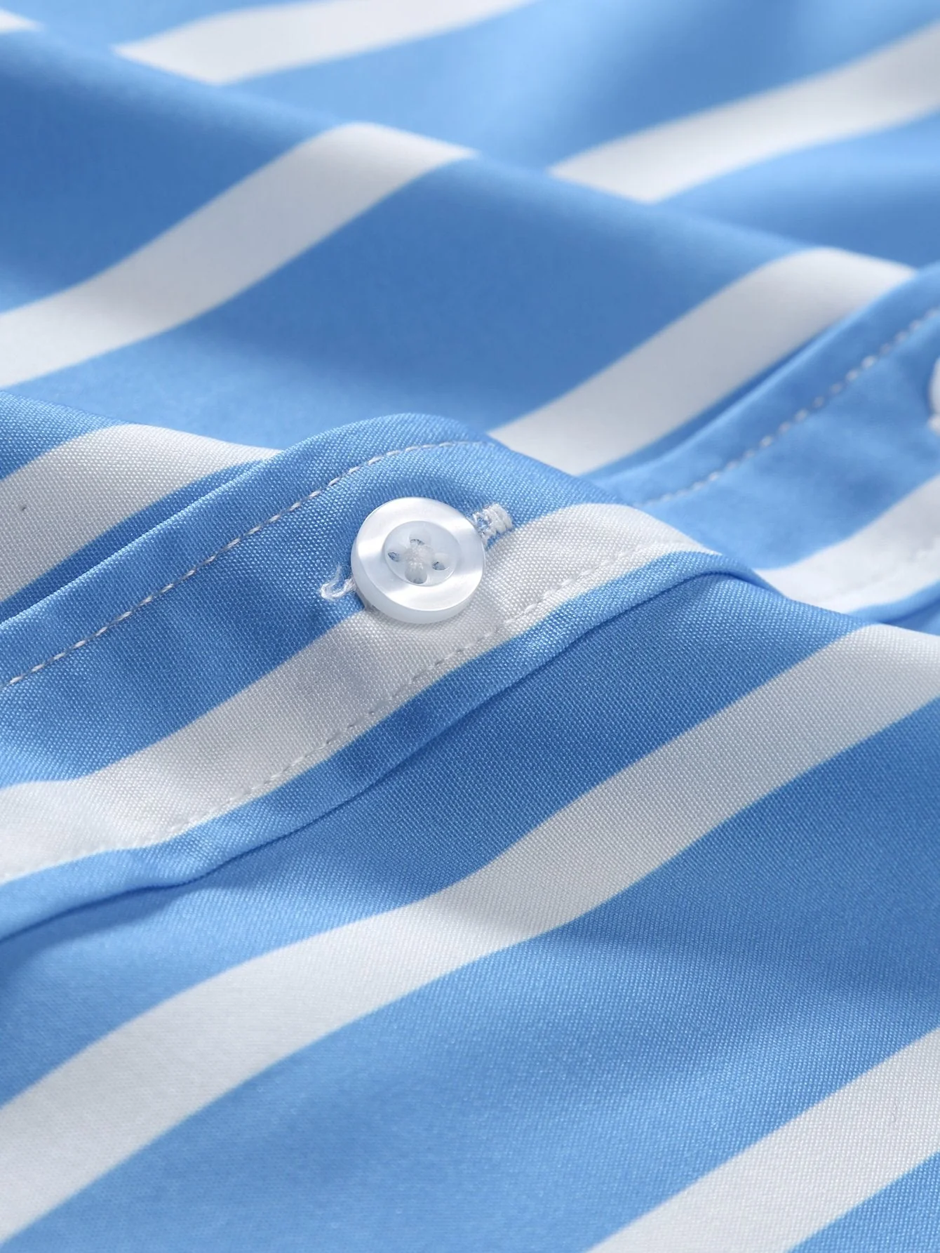 Andreas® | Striped Button Up Stand Collar Shirt - Image 11