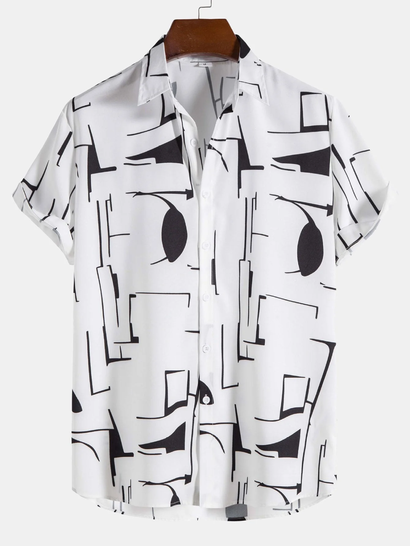 Andrés® | Abstract Print Button Up Shirt