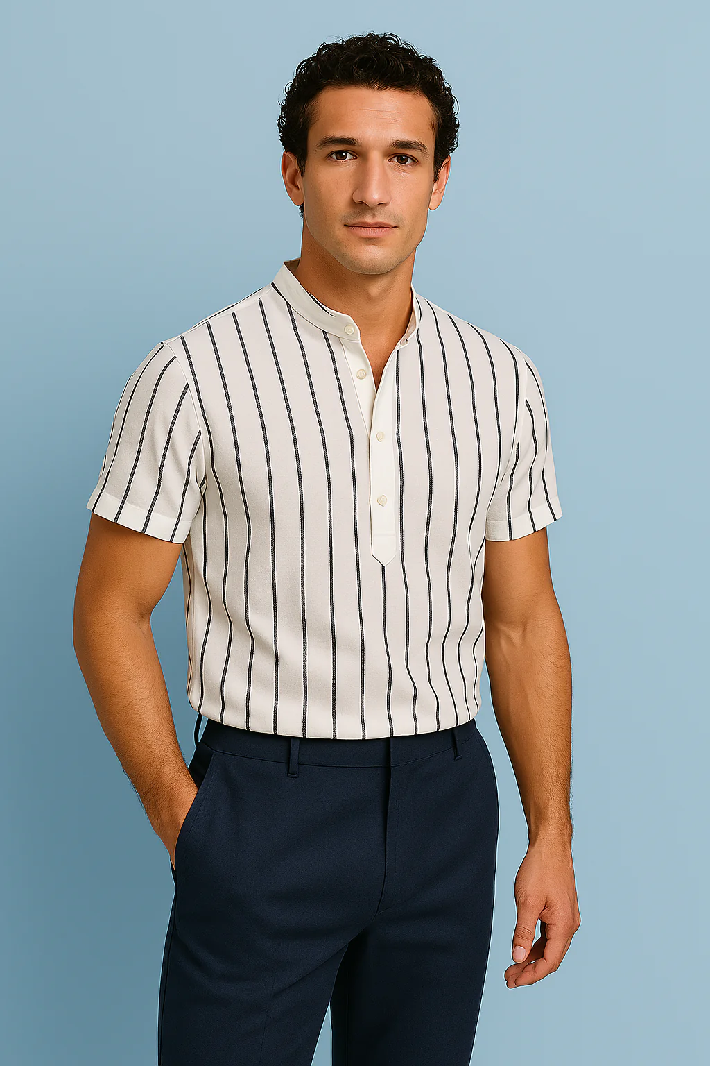 Andrés® | Black Stripe Polo - Image 4