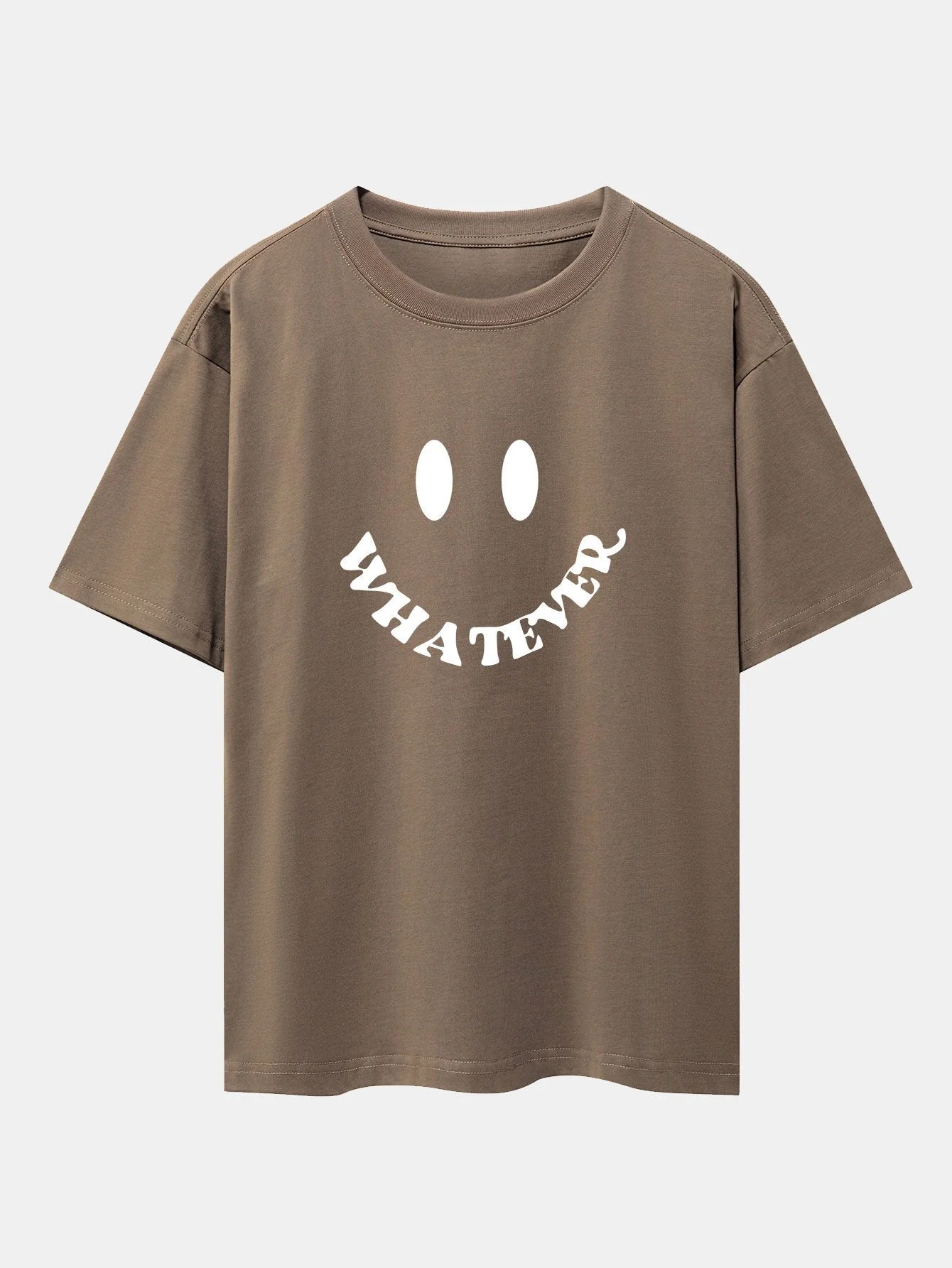 Andrés® | Smiley Face Slogan Print Drop Shoulder Oversize T-Shirt - Image 10