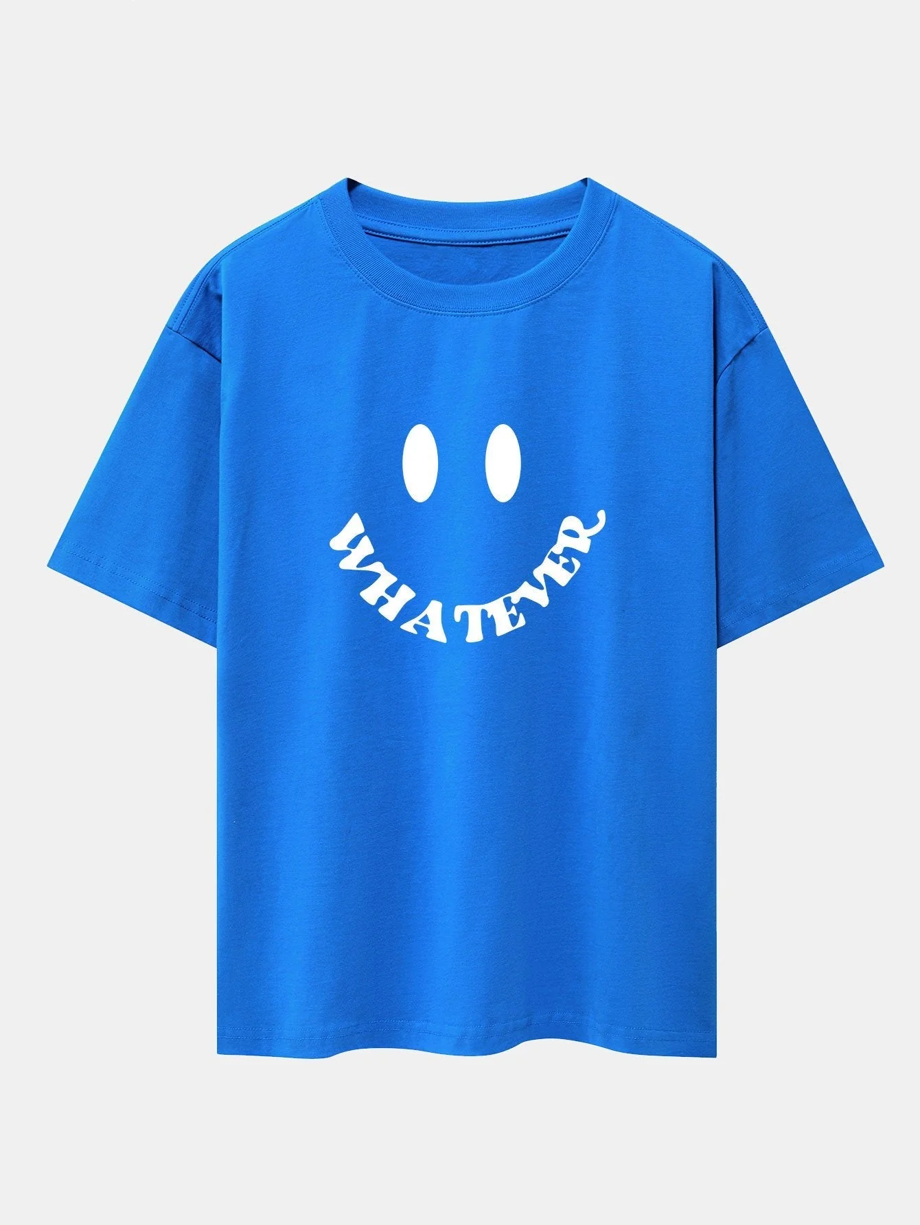 Andrés® | Smiley Face Slogan Print Drop Shoulder Oversize T-Shirt - Image 12